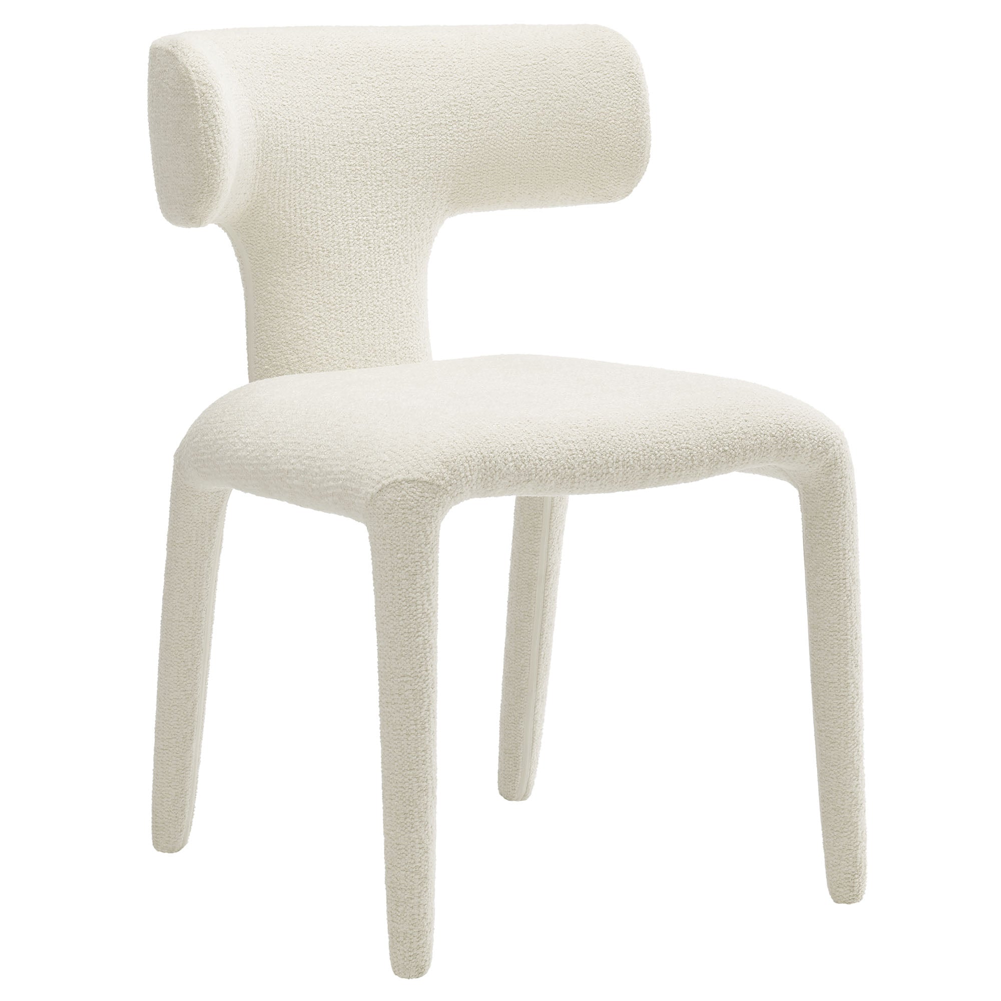 Stellan Curved Back Boucle Upholstered Dining Chair Set of 2