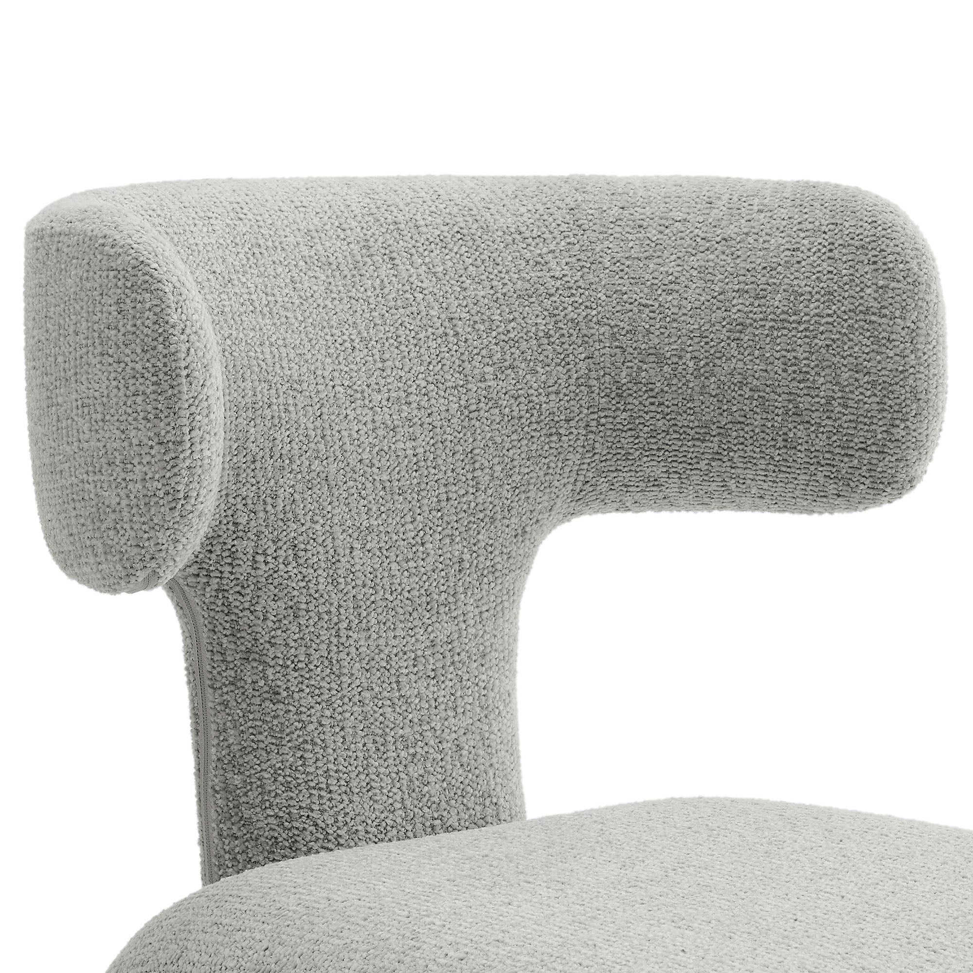 Stellan Curved Back Boucle Upholstered Dining Chair Set of 2