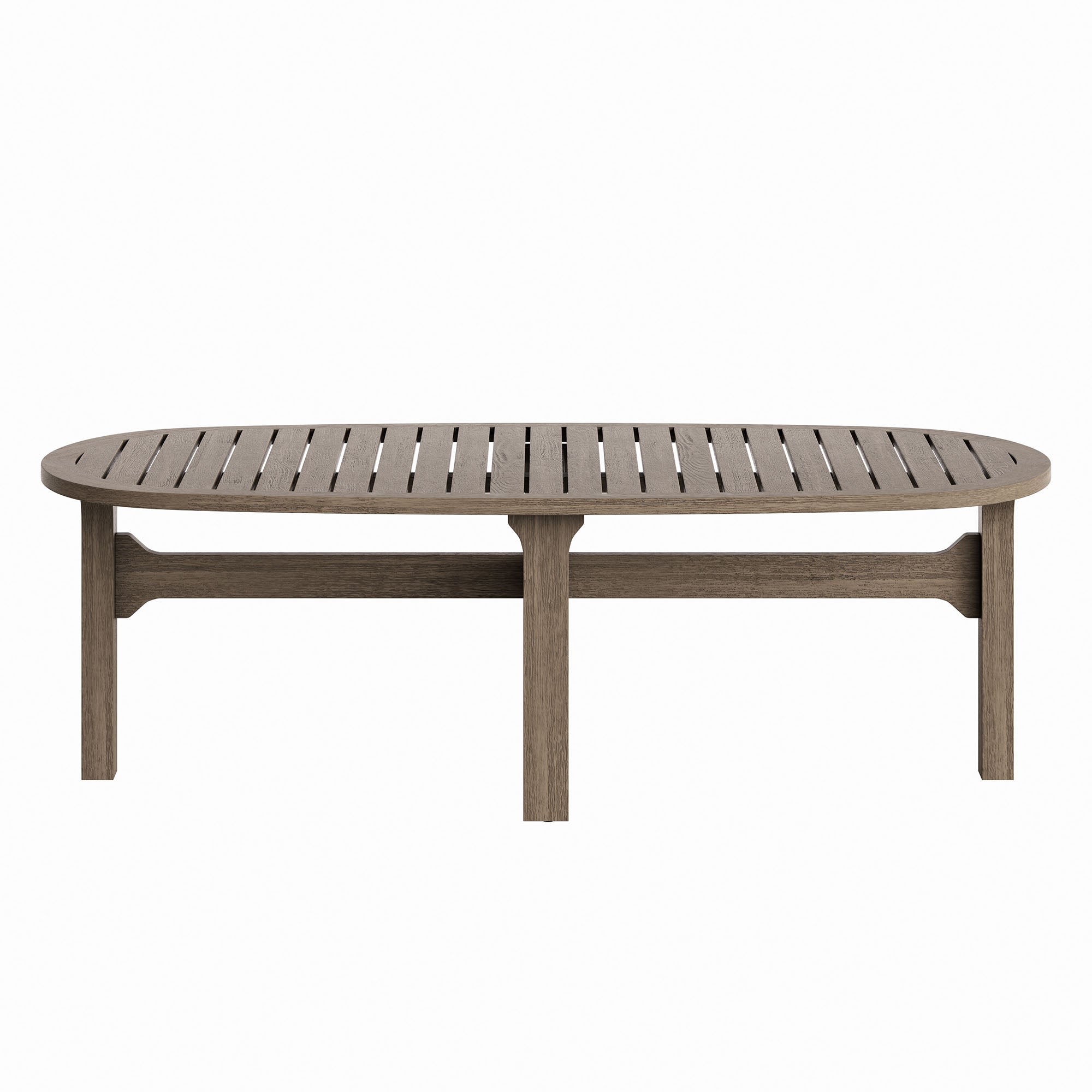 Saratoga Oval Outdoor Patio Teak Wood Coffee Table