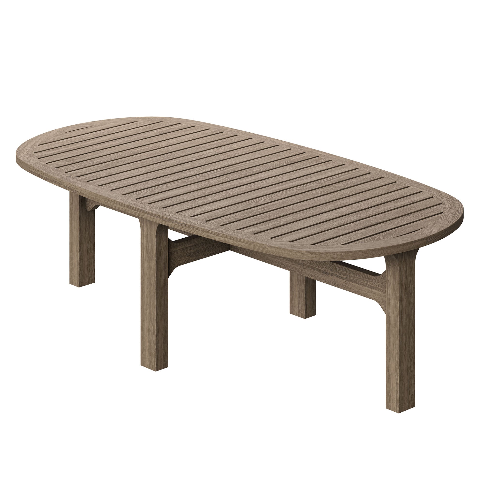 Saratoga Oval Outdoor Patio Teak Wood Coffee Table