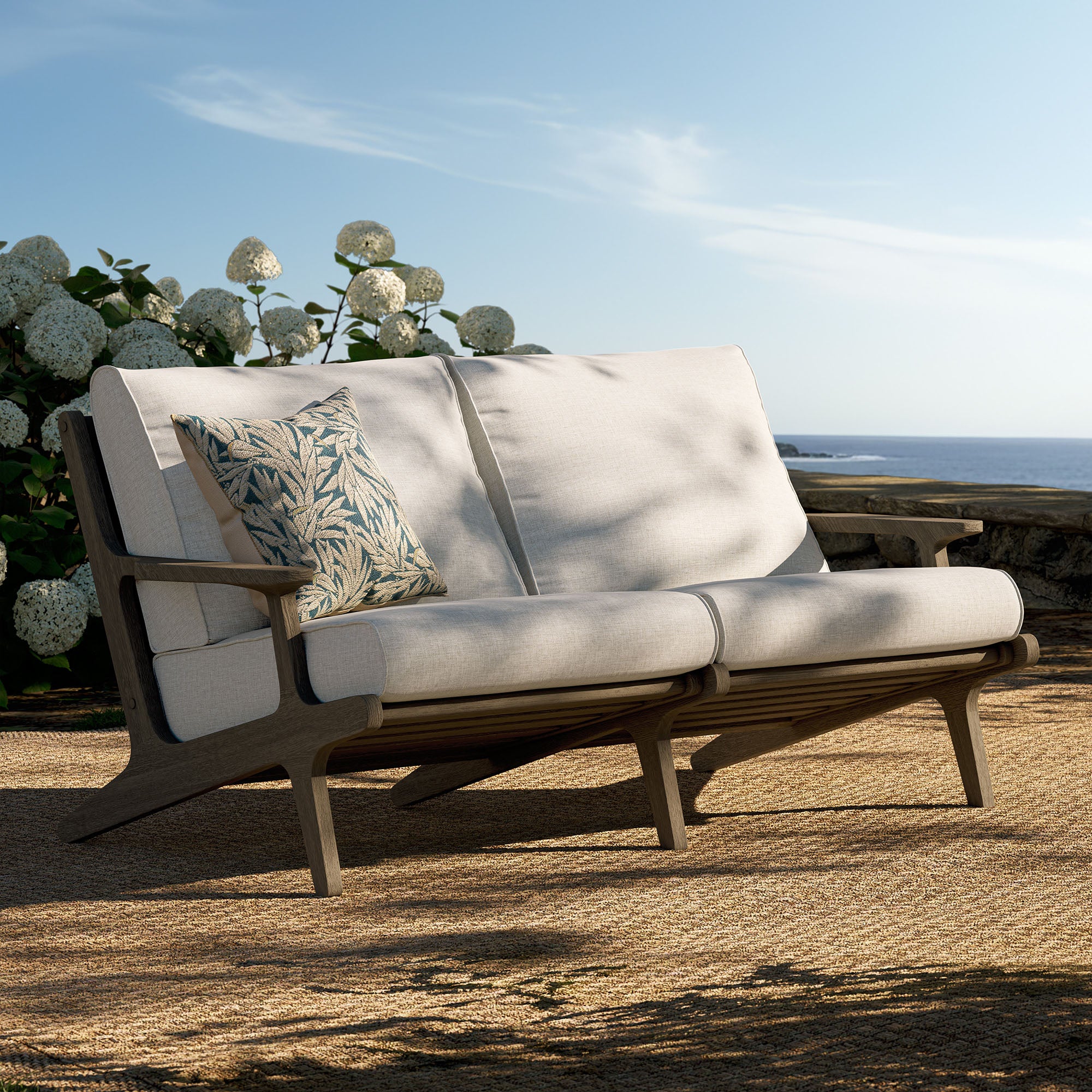 Saratoga Outdoor Patio Teak Wood Loveseat