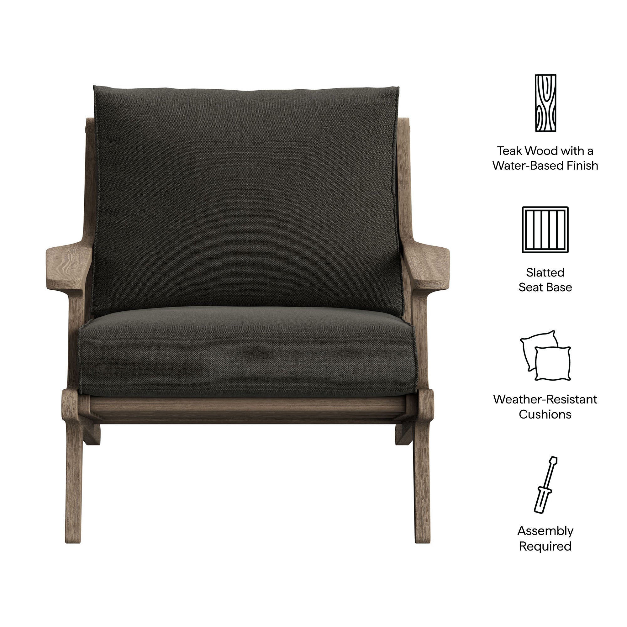 Saratoga Outdoor Patio Teak Wood Armchair
