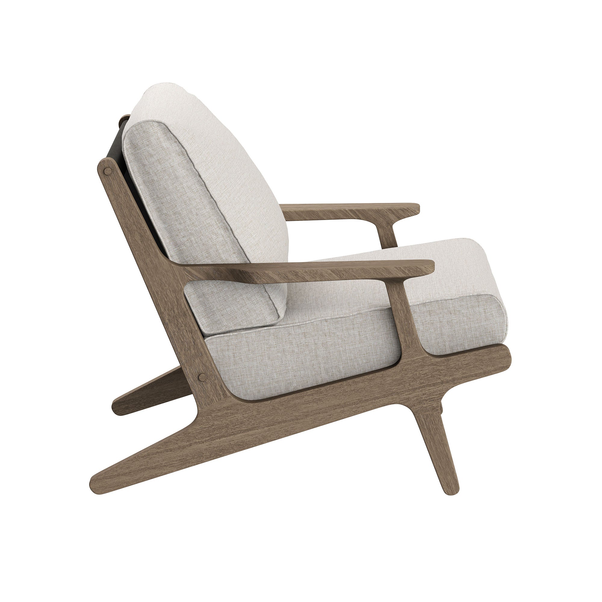 Saratoga Outdoor Patio Teak Wood Chair and Ottoman Set