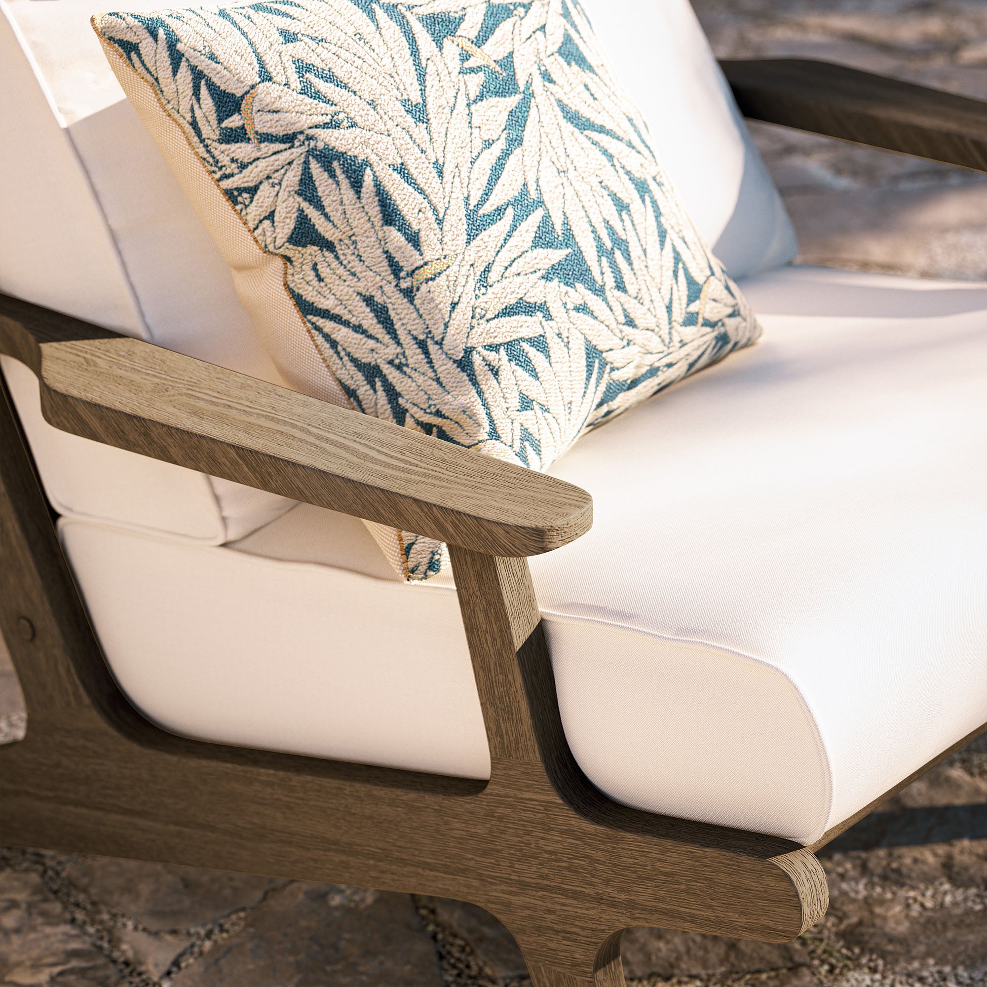 Saratoga Outdoor Patio Teak Wood Armchair