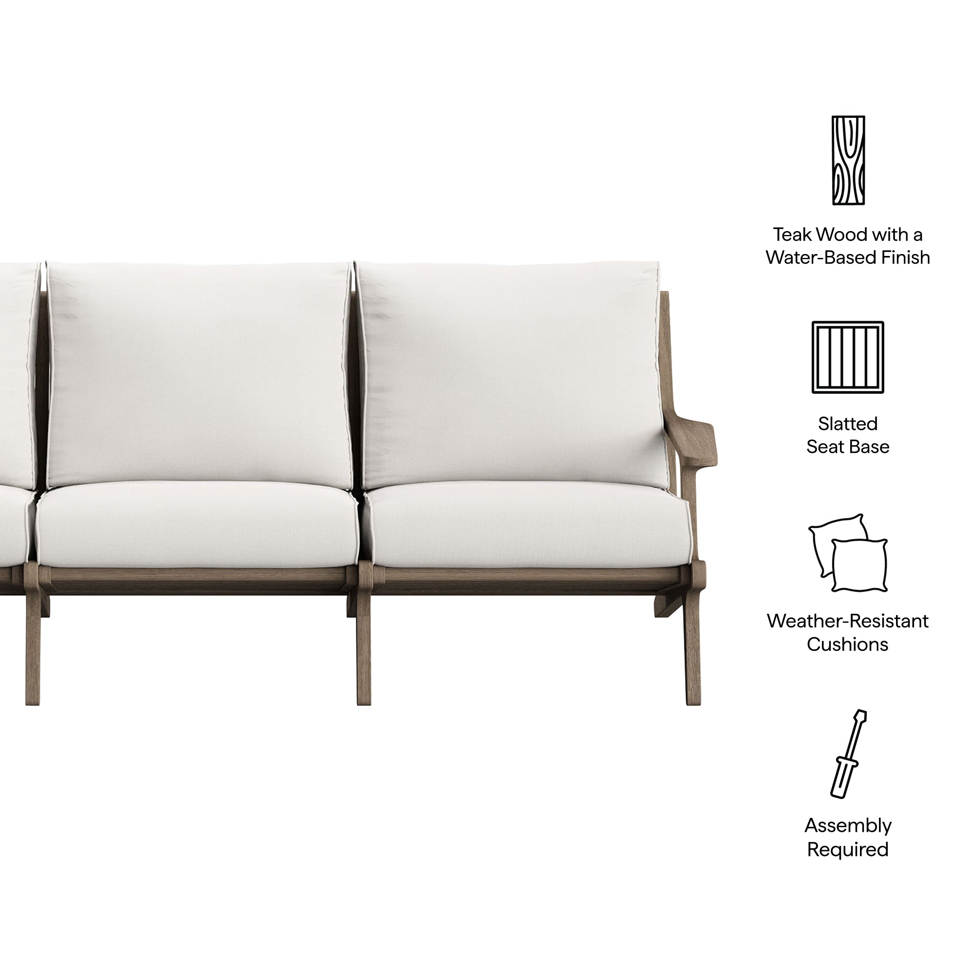 Saratoga Outdoor Patio Teak Sofa