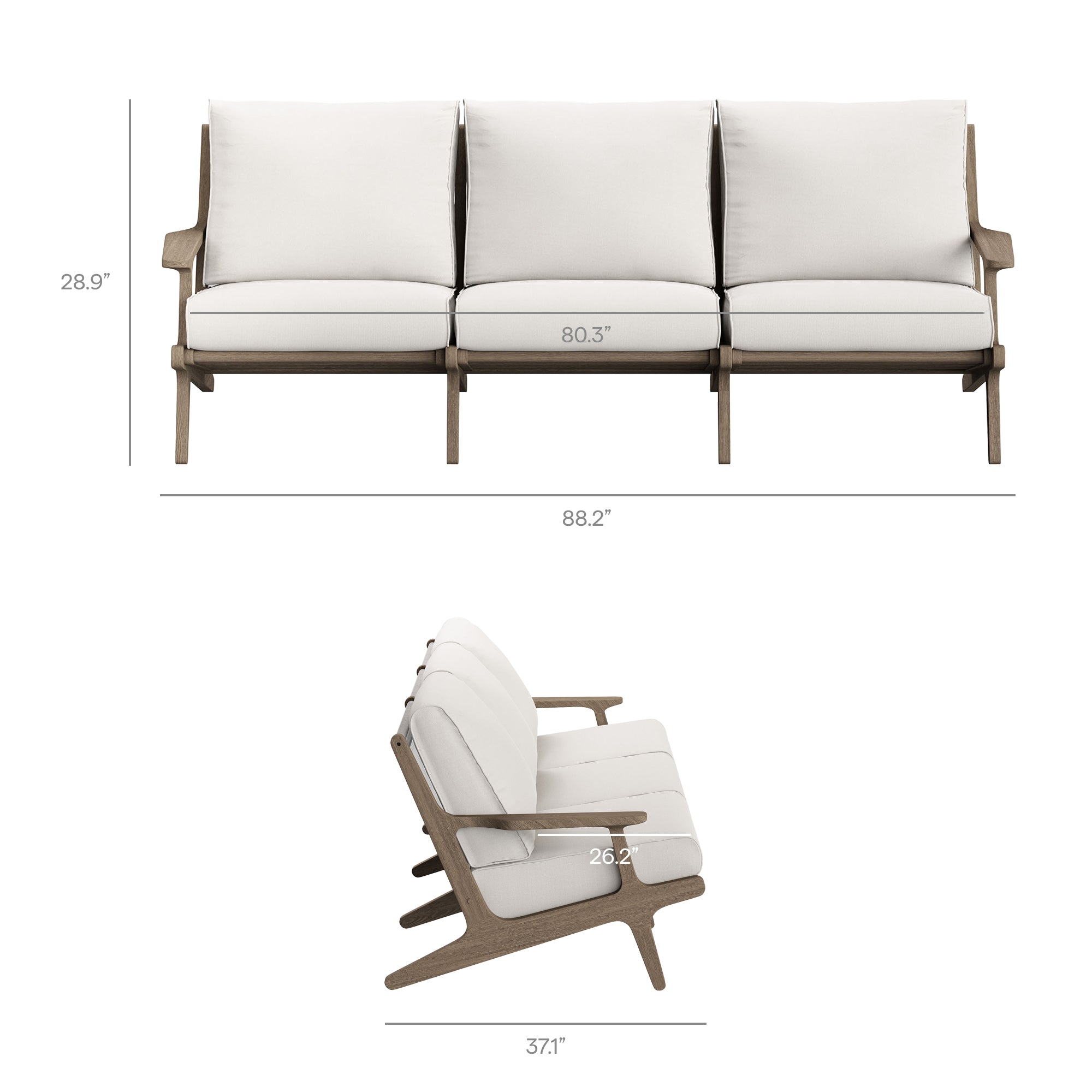 Saratoga Outdoor Patio Teak Sofa