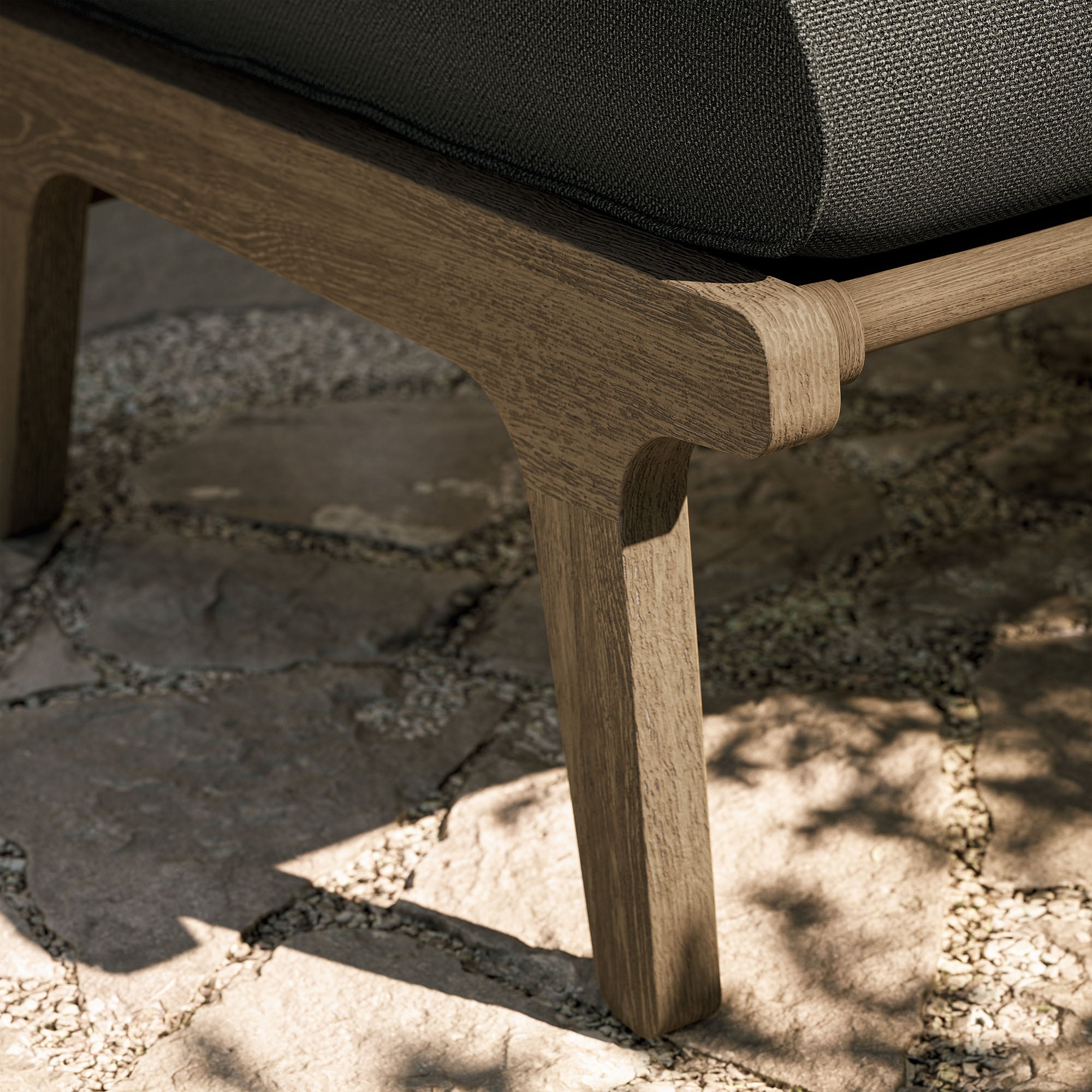 Saratoga Outdoor Patio Teak Ottoman