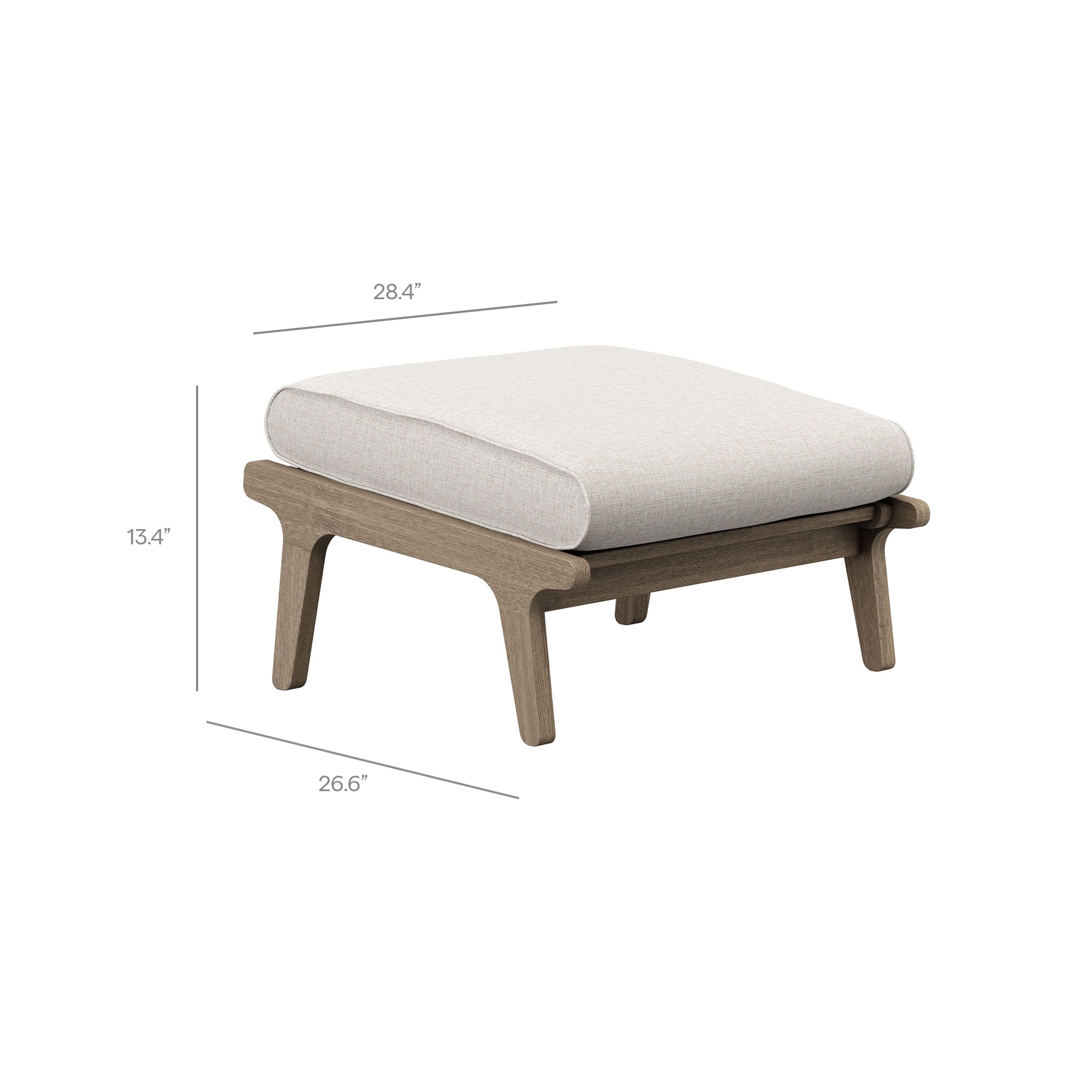 Saratoga Outdoor Patio Teak Ottoman