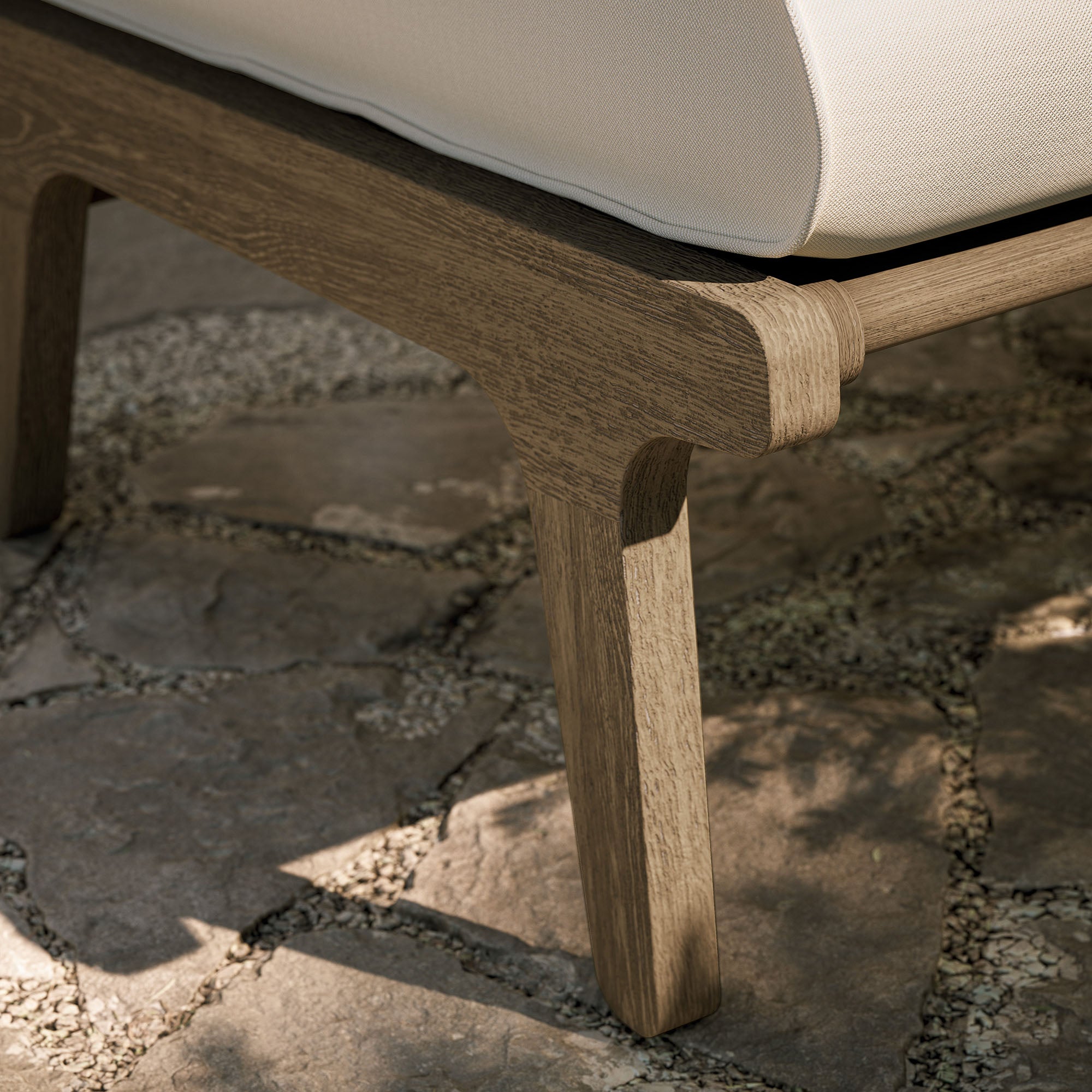 Saratoga Outdoor Patio Teak Ottoman