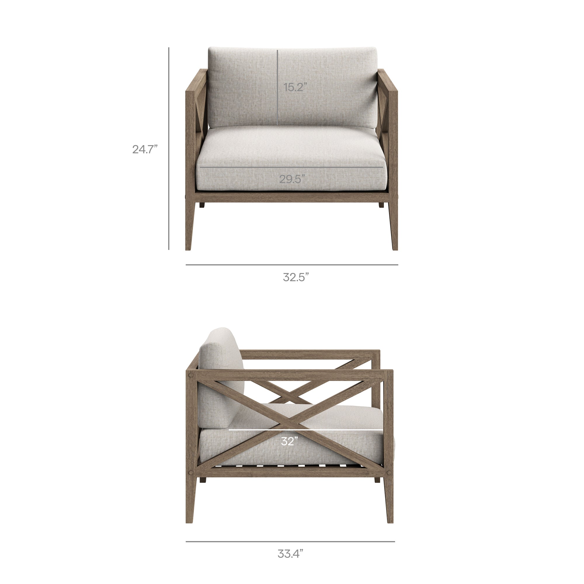 Northlake Outdoor Patio Teak Armchair