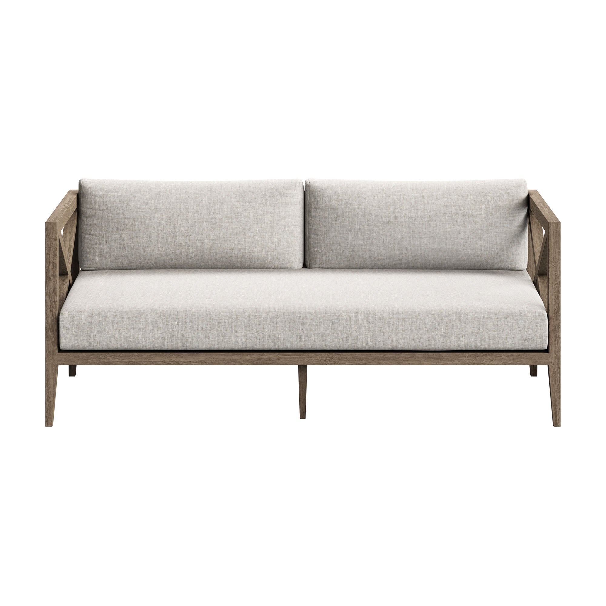 Northlake Outdoor Patio Teak Wood Loveseat and Ottoman Set