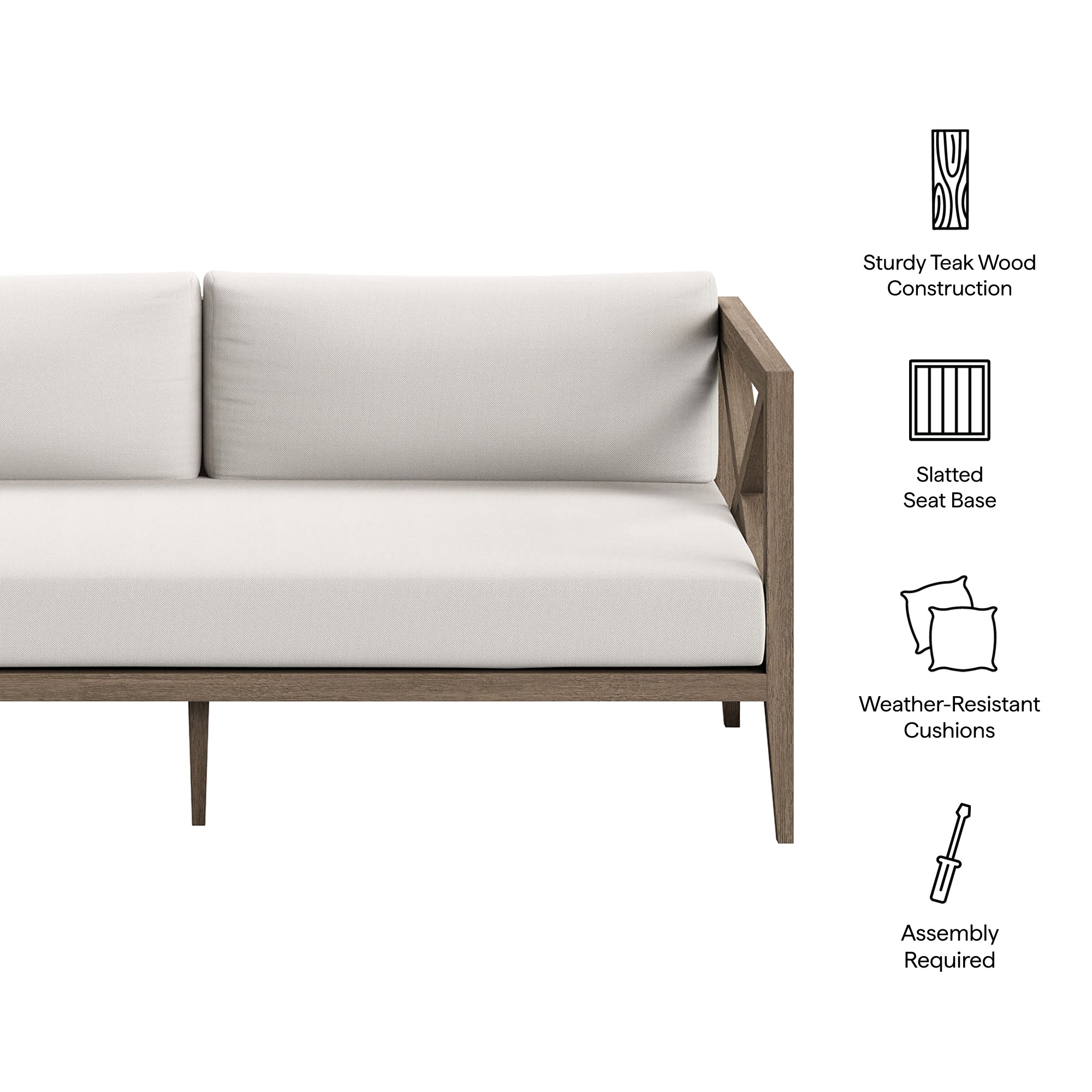 Northlake Outdoor Patio Teak Loveseat