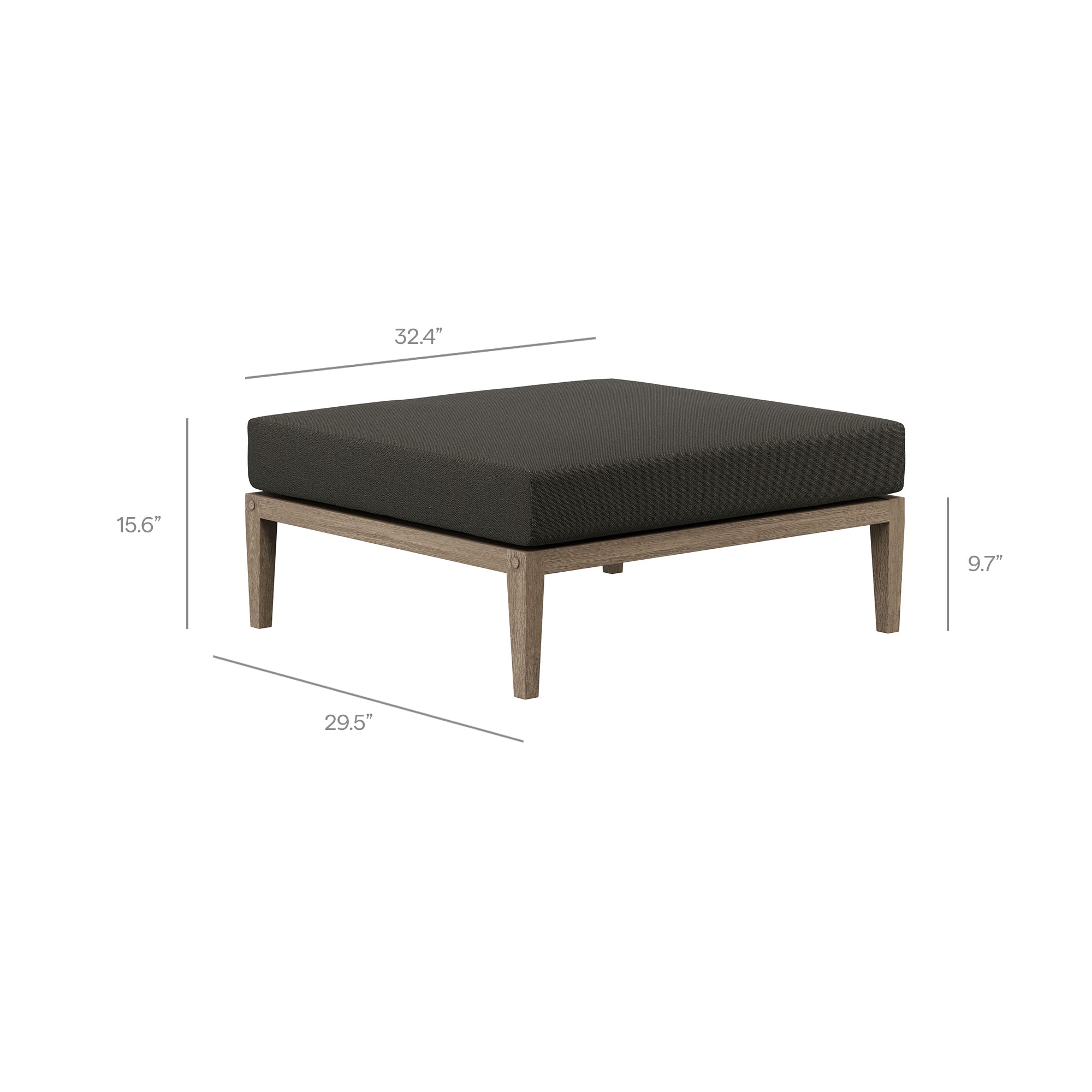 Northlake Outdoor Patio Teak Ottoman