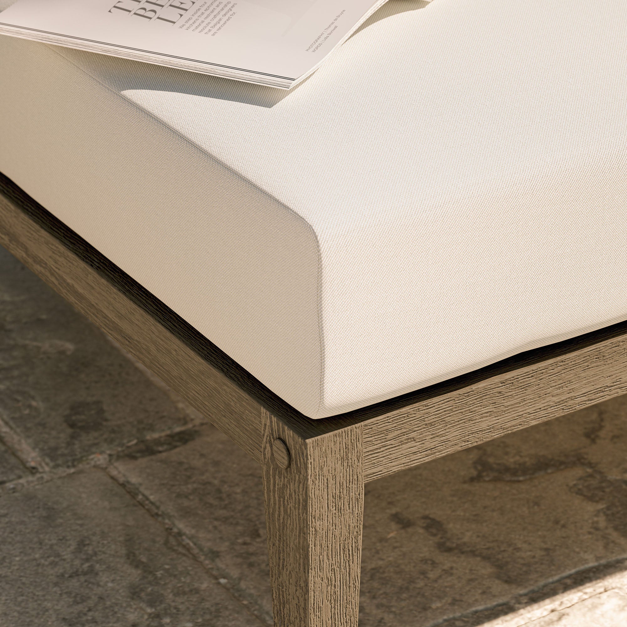 Northlake Outdoor Patio Teak Ottoman