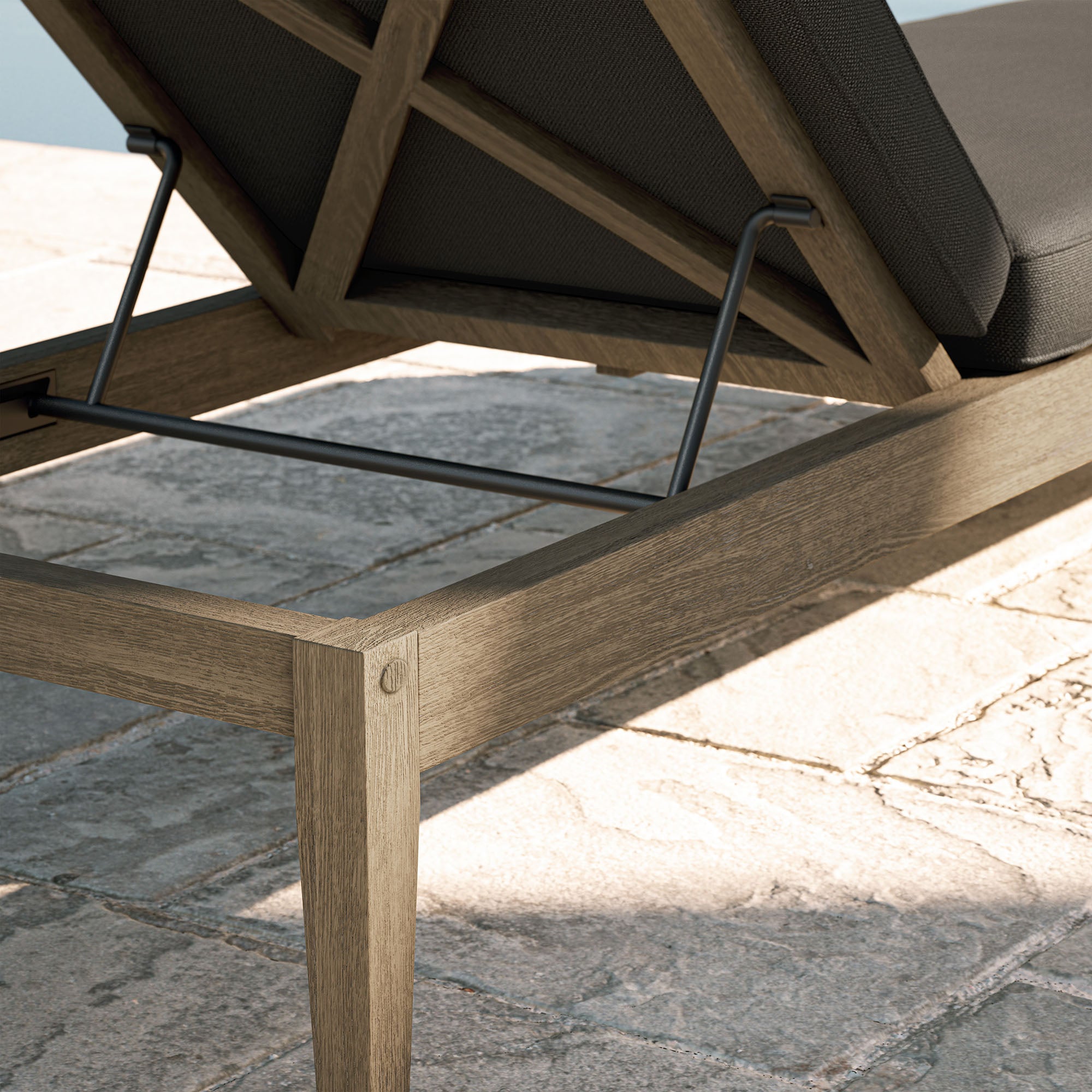 Northlake Outdoor Patio Teak Chaise Lounge