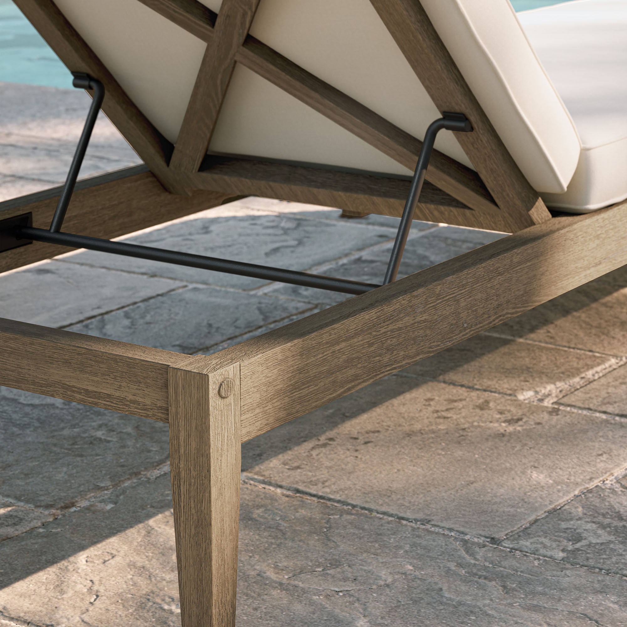 Northlake Outdoor Patio Teak Chaise Lounge