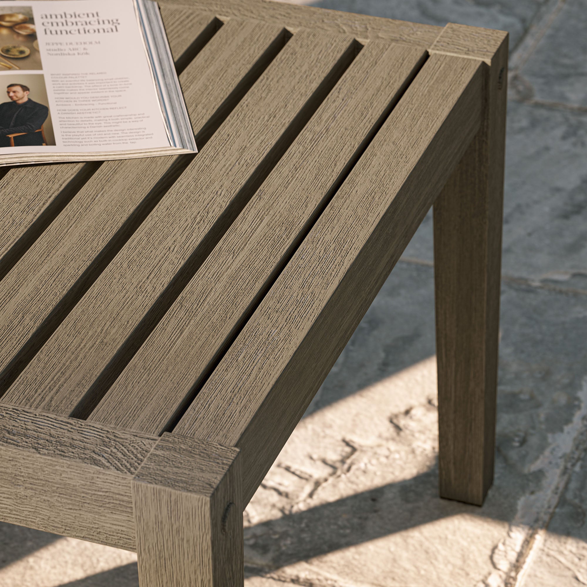 Northlake Square Outdoor Patio Teak Side Table