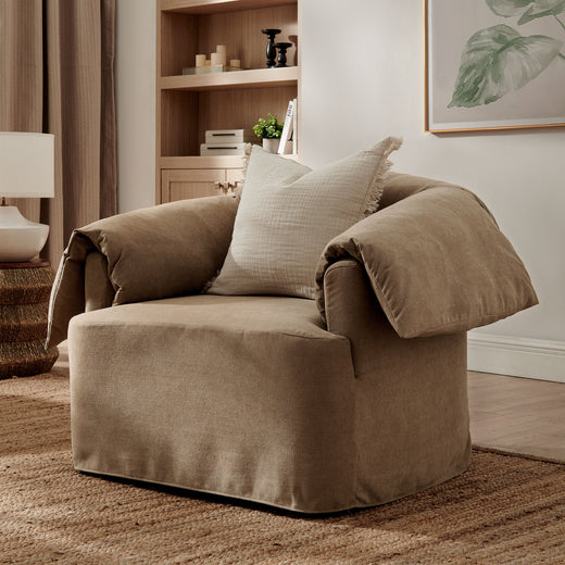 Lark Slipcovered Fabric Oversized Armchair