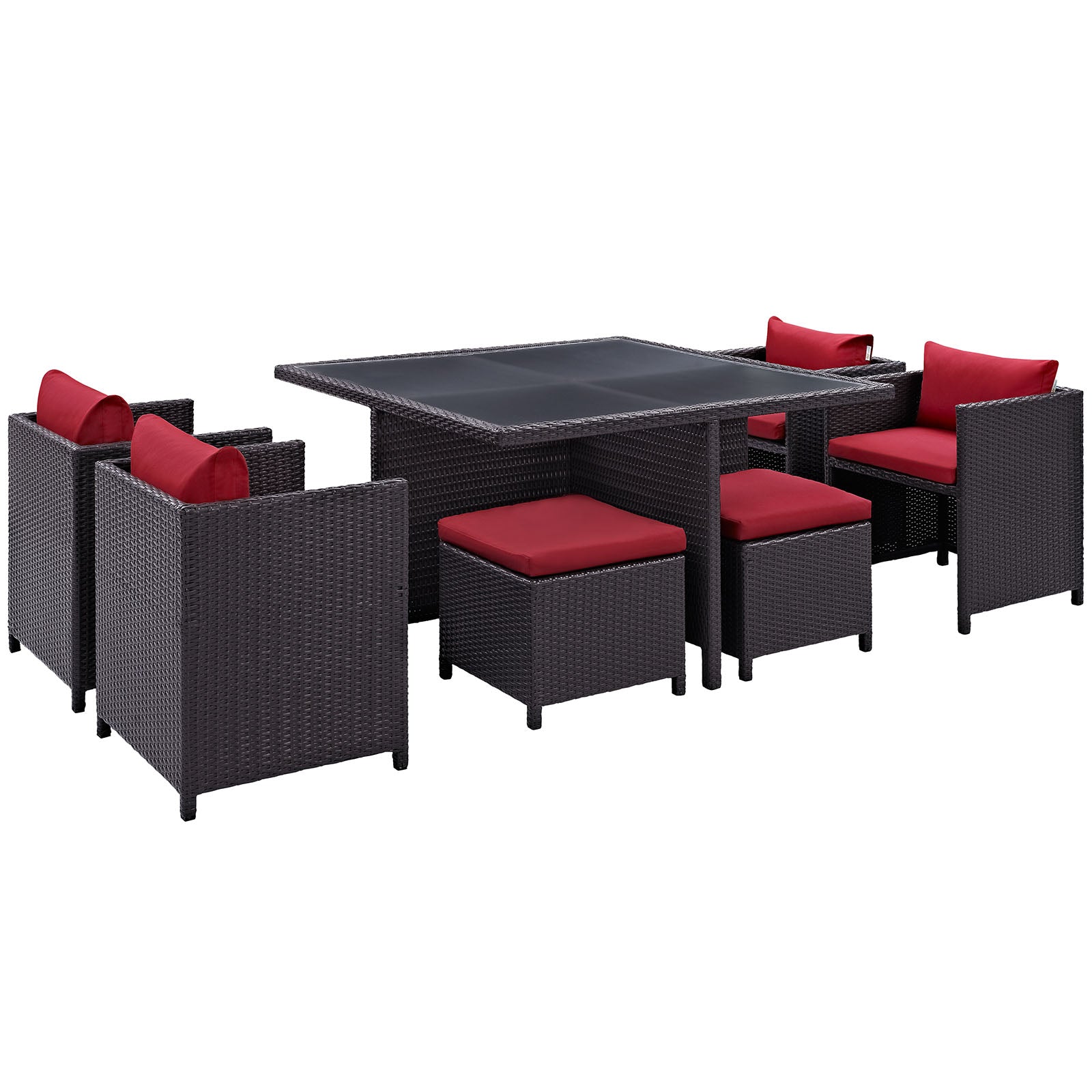 Inverse 9 Piece Outdoor Patio Dining Set-Outdoor Dining Set-Modway-Wall2Wall Furnishings