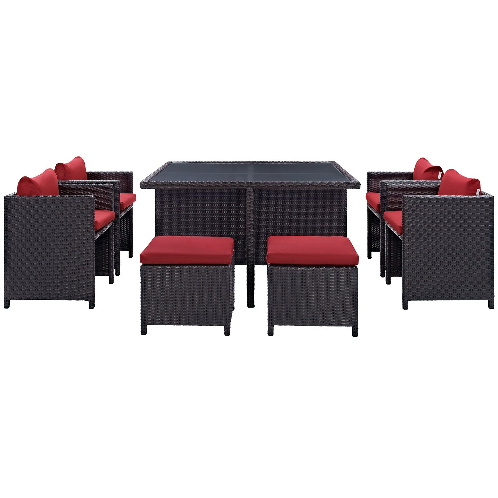 Inverse 9 Piece Outdoor Patio Dining Set-Outdoor Dining Set-Modway-Wall2Wall Furnishings