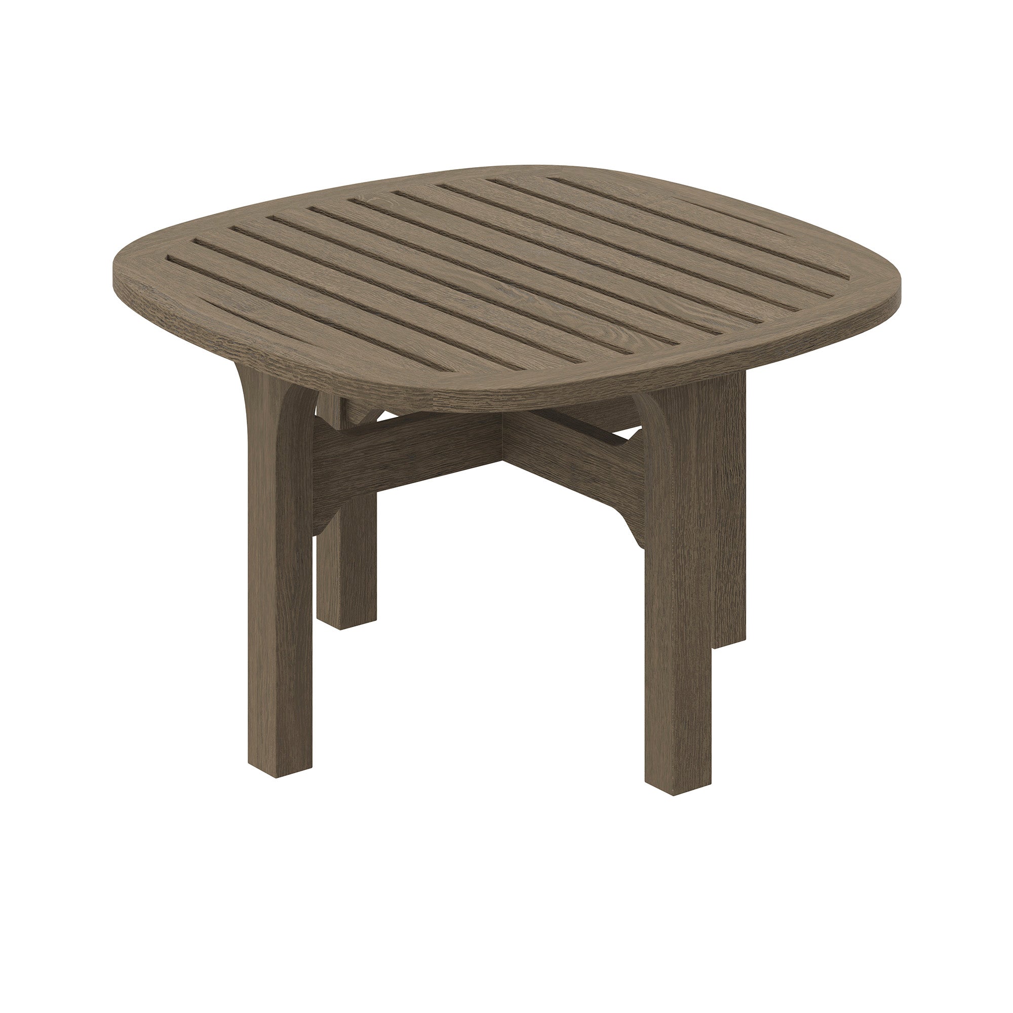 Saratoga Square Outdoor Patio Teak Wood Side Table