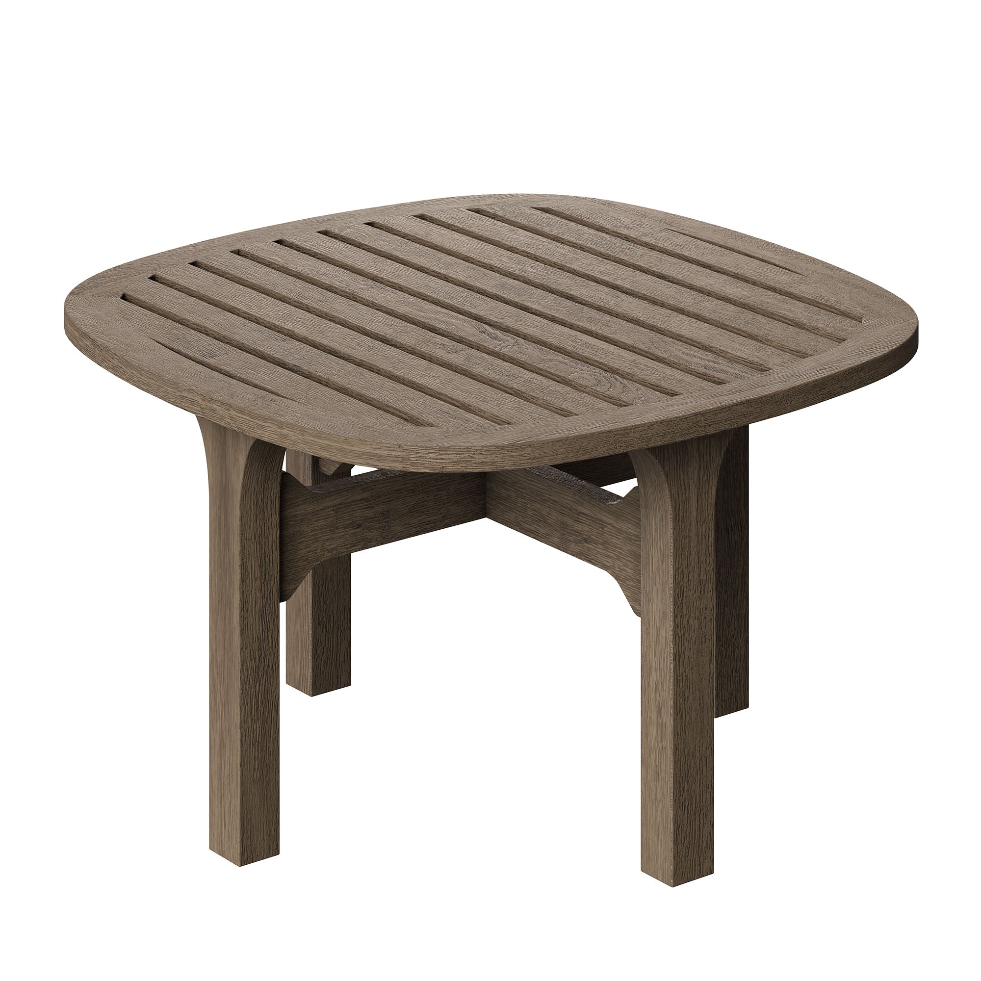 Saratoga Square Outdoor Patio Teak Wood Side Table