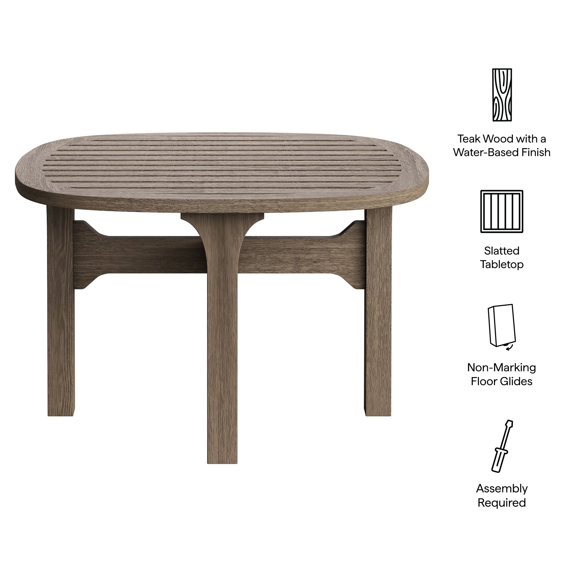 Saratoga Square Outdoor Patio Teak Wood Side Table