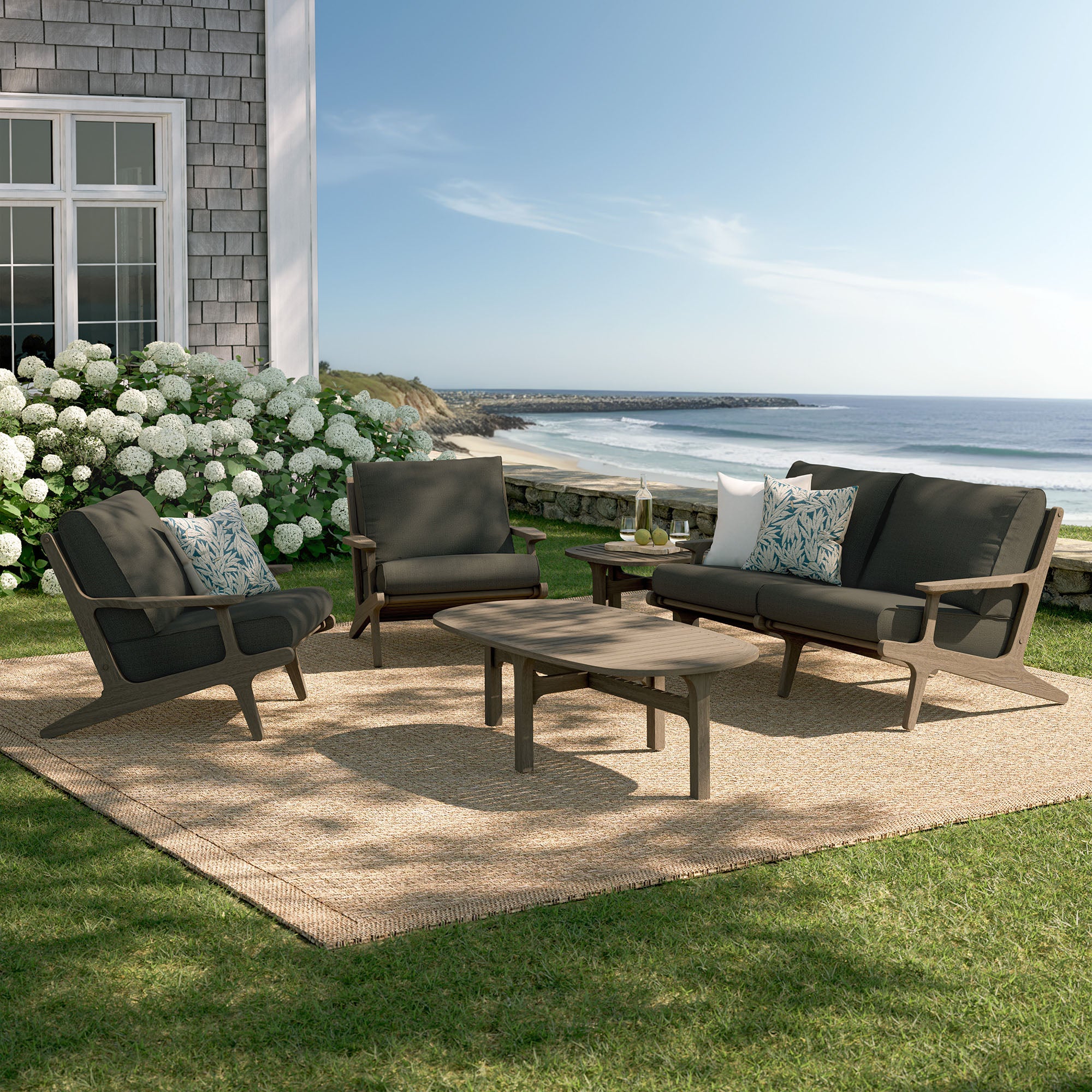 Saratoga 5-Piece Outdoor Patio Teak Wood Furniture Set