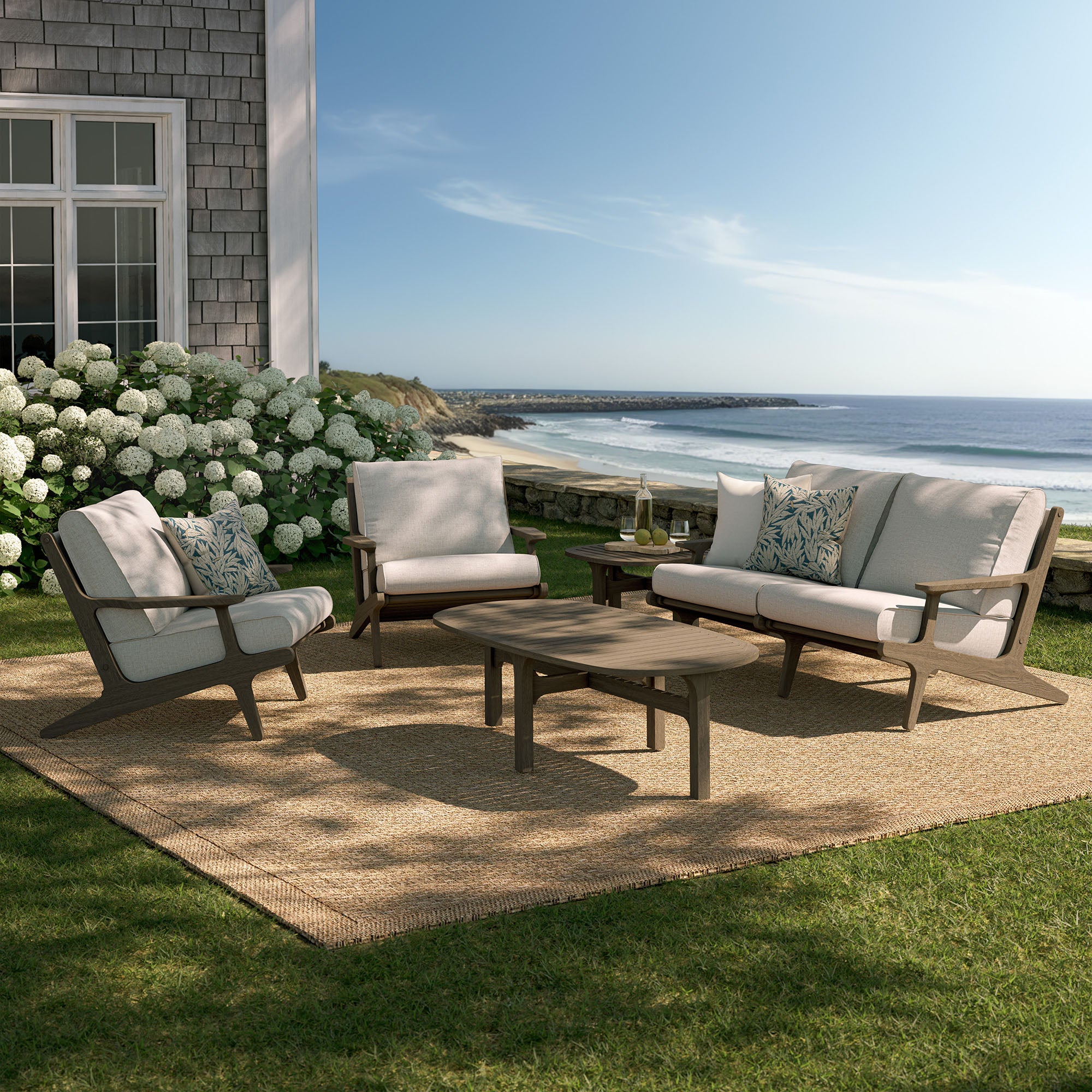 Saratoga 5-Piece Outdoor Patio Teak Wood Furniture Set