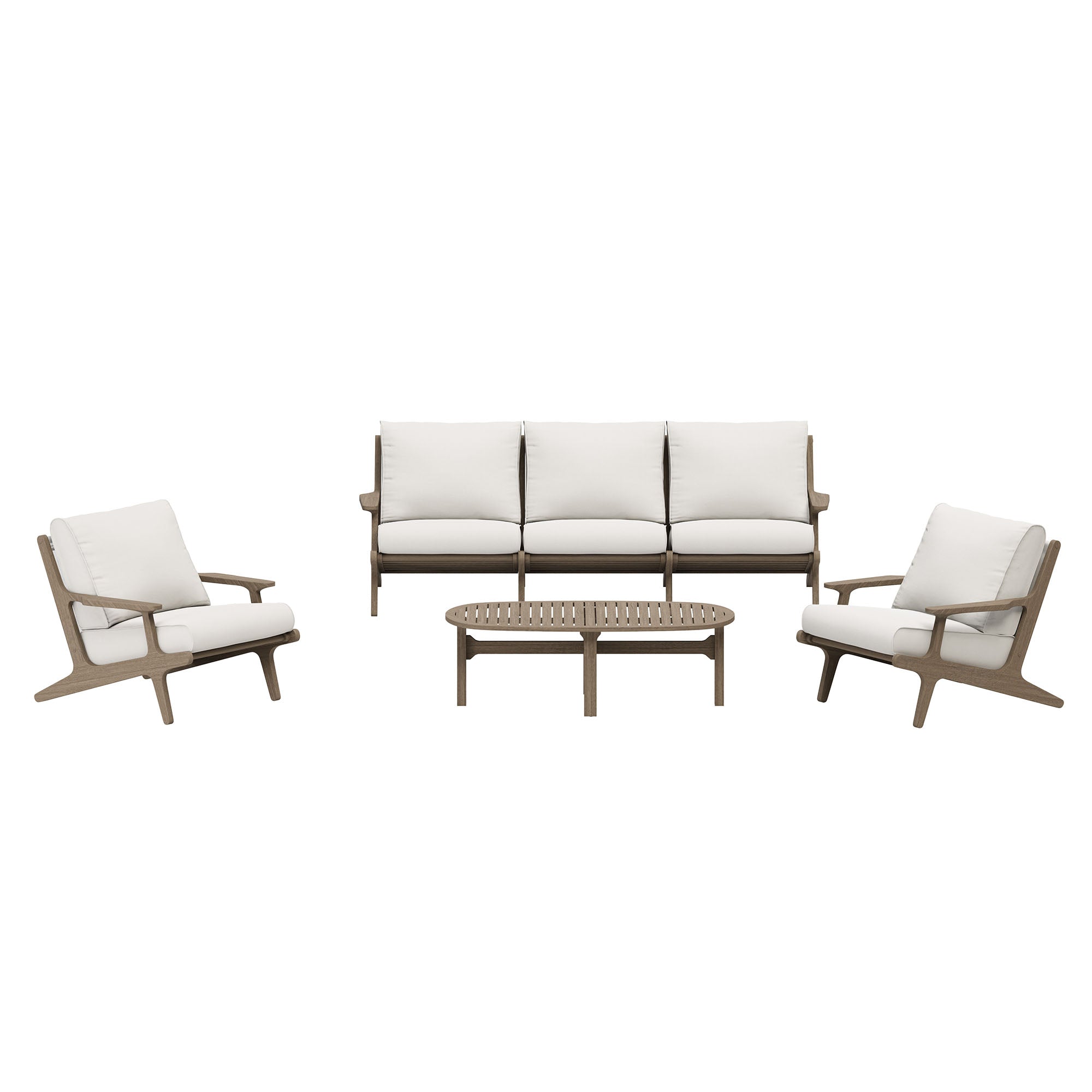Saratoga 4-Piece Outdoor Patio Teak Wood Furniture Set