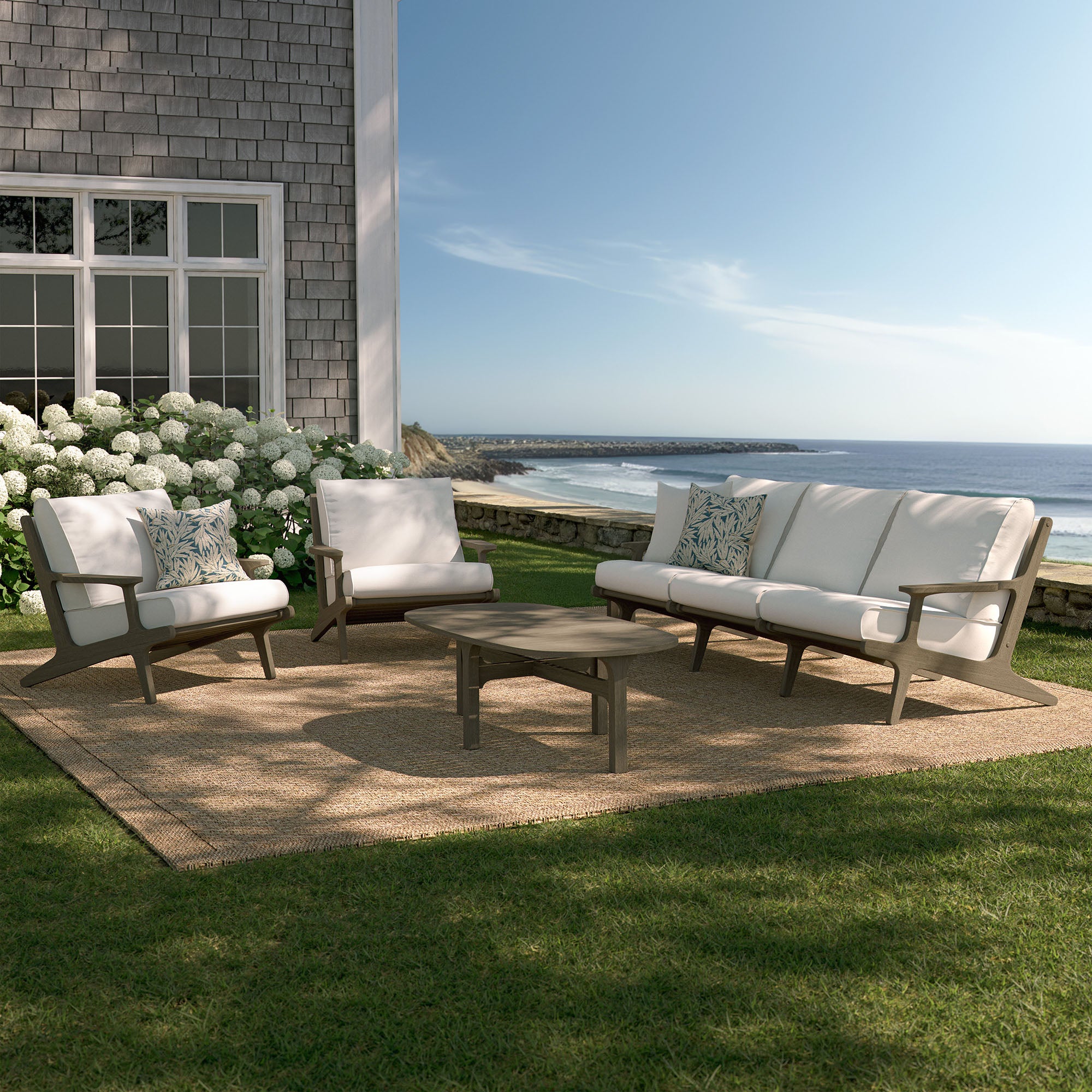 Saratoga 4-Piece Outdoor Patio Teak Wood Furniture Set