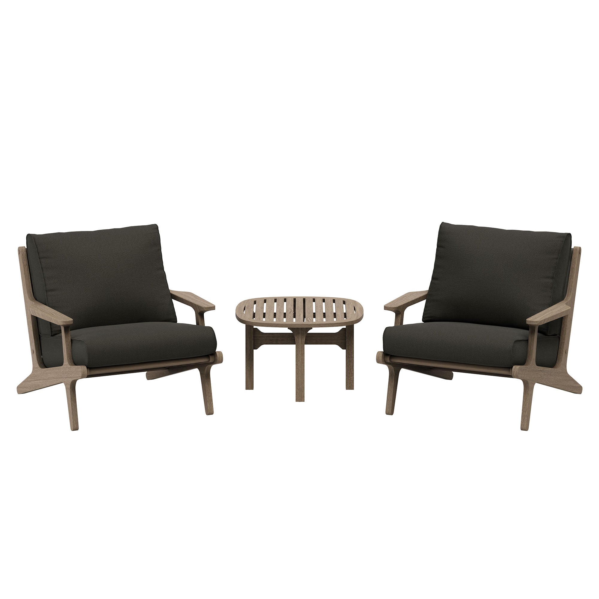 Saratoga 3-Piece Outdoor Patio Teak Wood Furniture Set with Lounge Chairs and Side Table