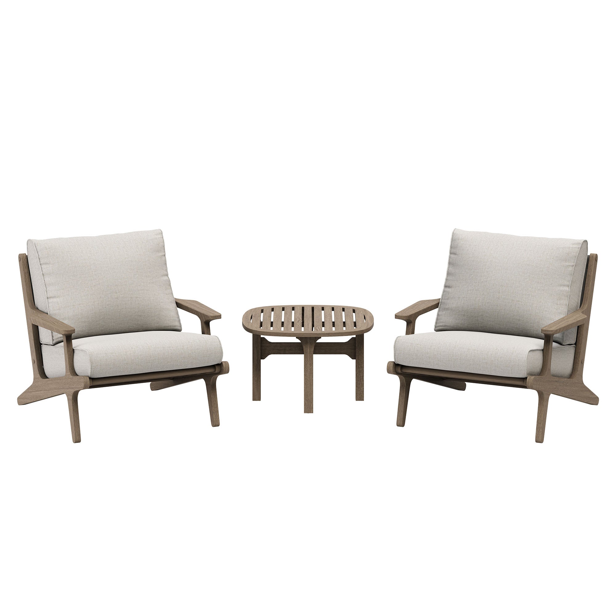 Saratoga 3-Piece Outdoor Patio Teak Wood Furniture Set with Lounge Chairs and Side Table