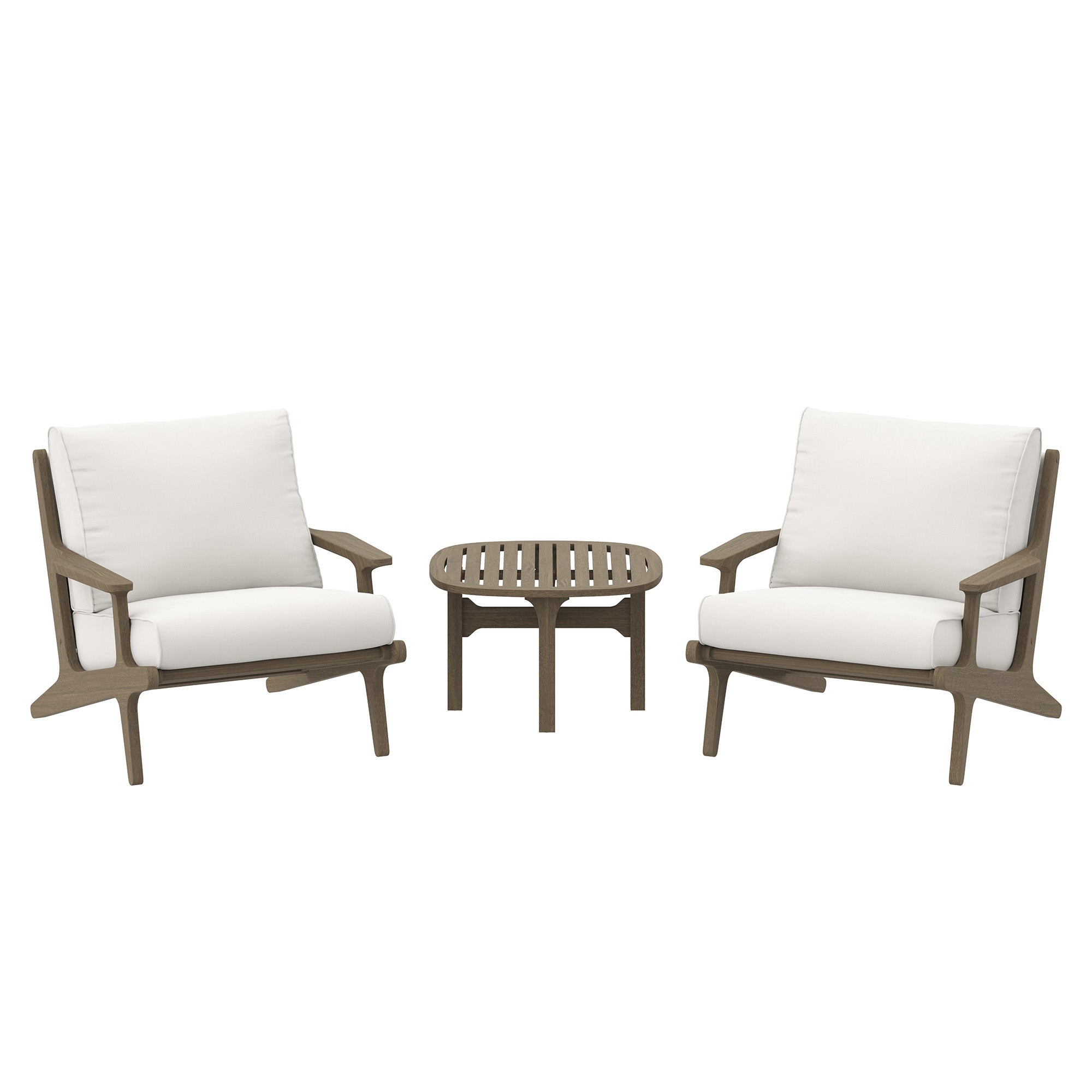 Saratoga 3-Piece Outdoor Patio Teak Wood Furniture Set with Lounge Chairs and Side Table