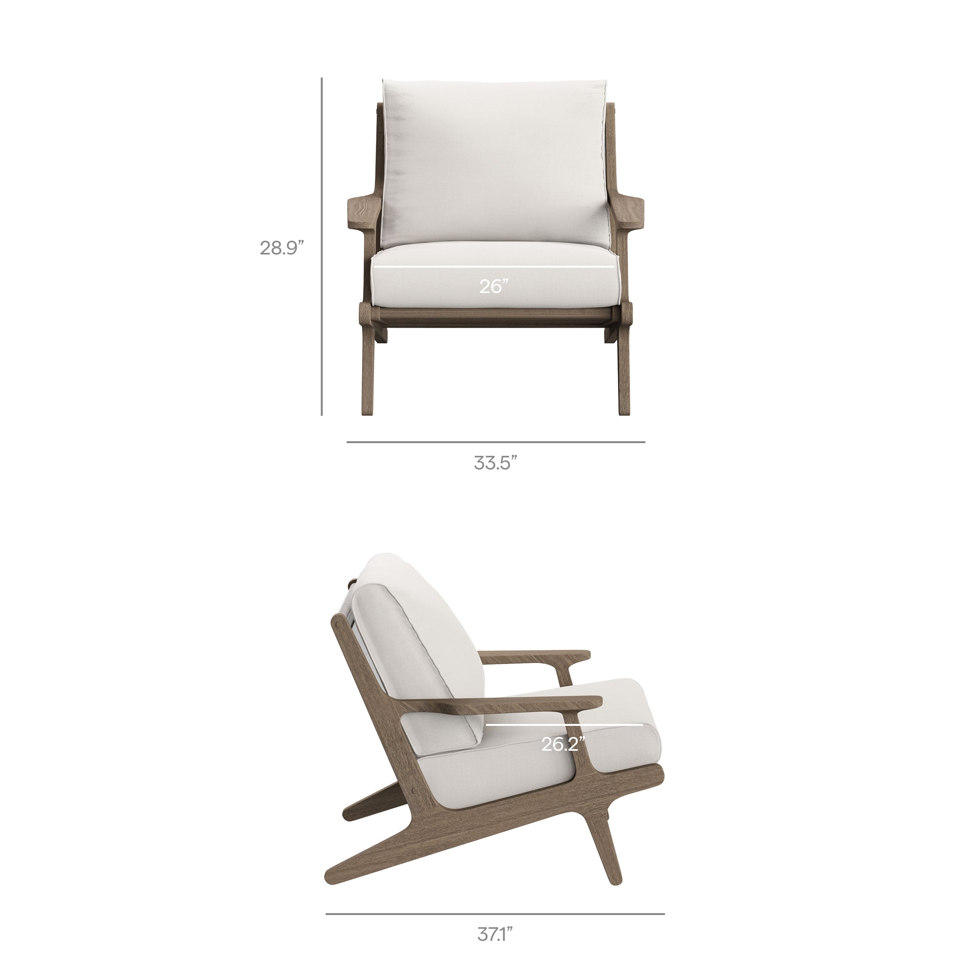 Saratoga Outdoor Patio Teak Wood Chair and Ottoman Set