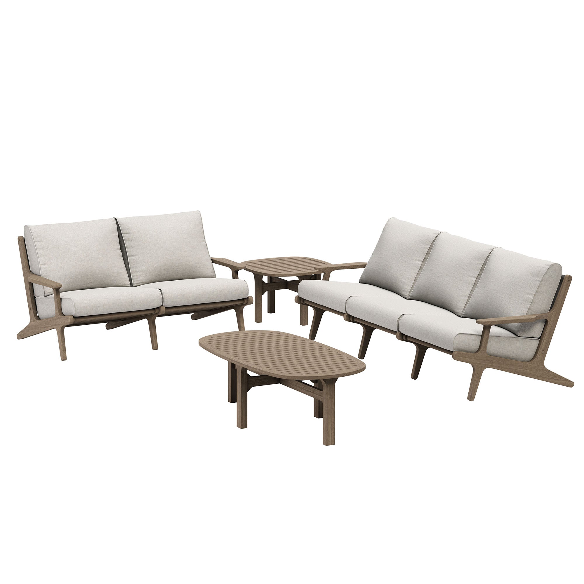 Saratoga 4-Piece Outdoor Patio Teak Wood Furniture Set