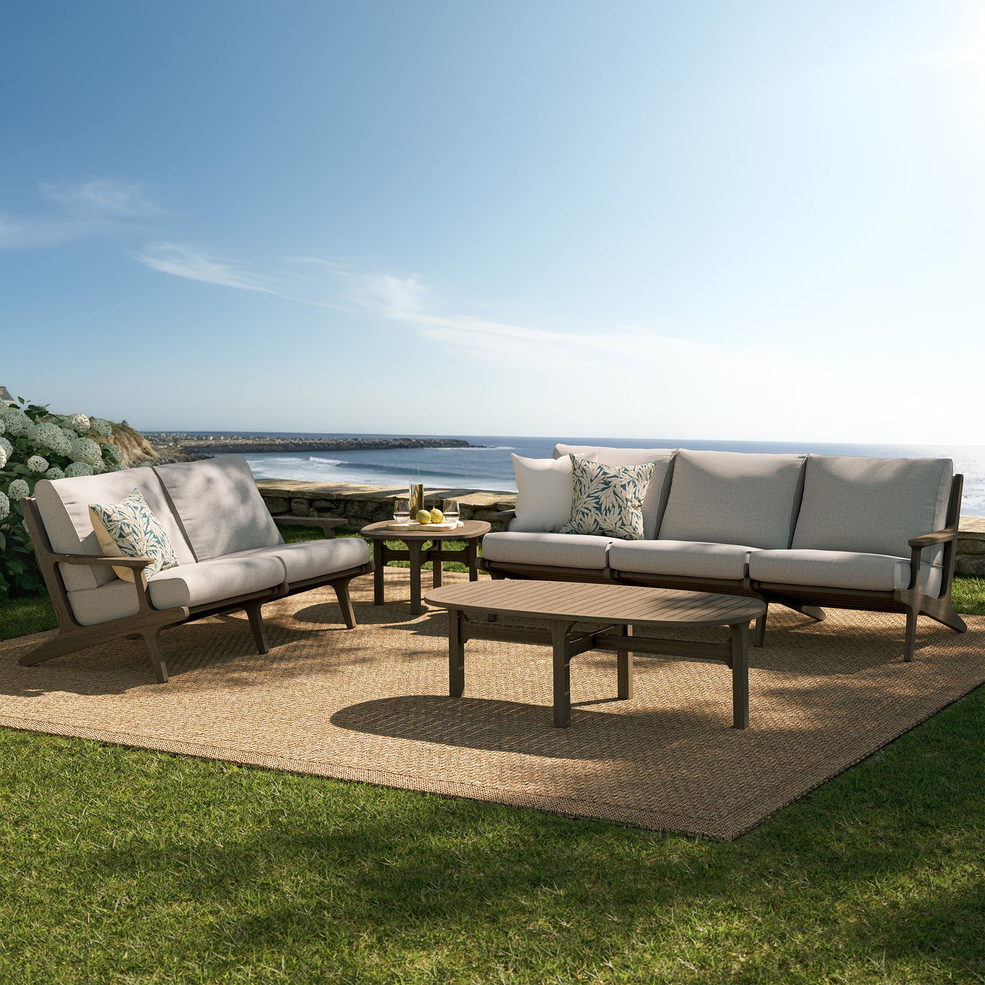 Saratoga 4-Piece Outdoor Patio Teak Wood Furniture Set