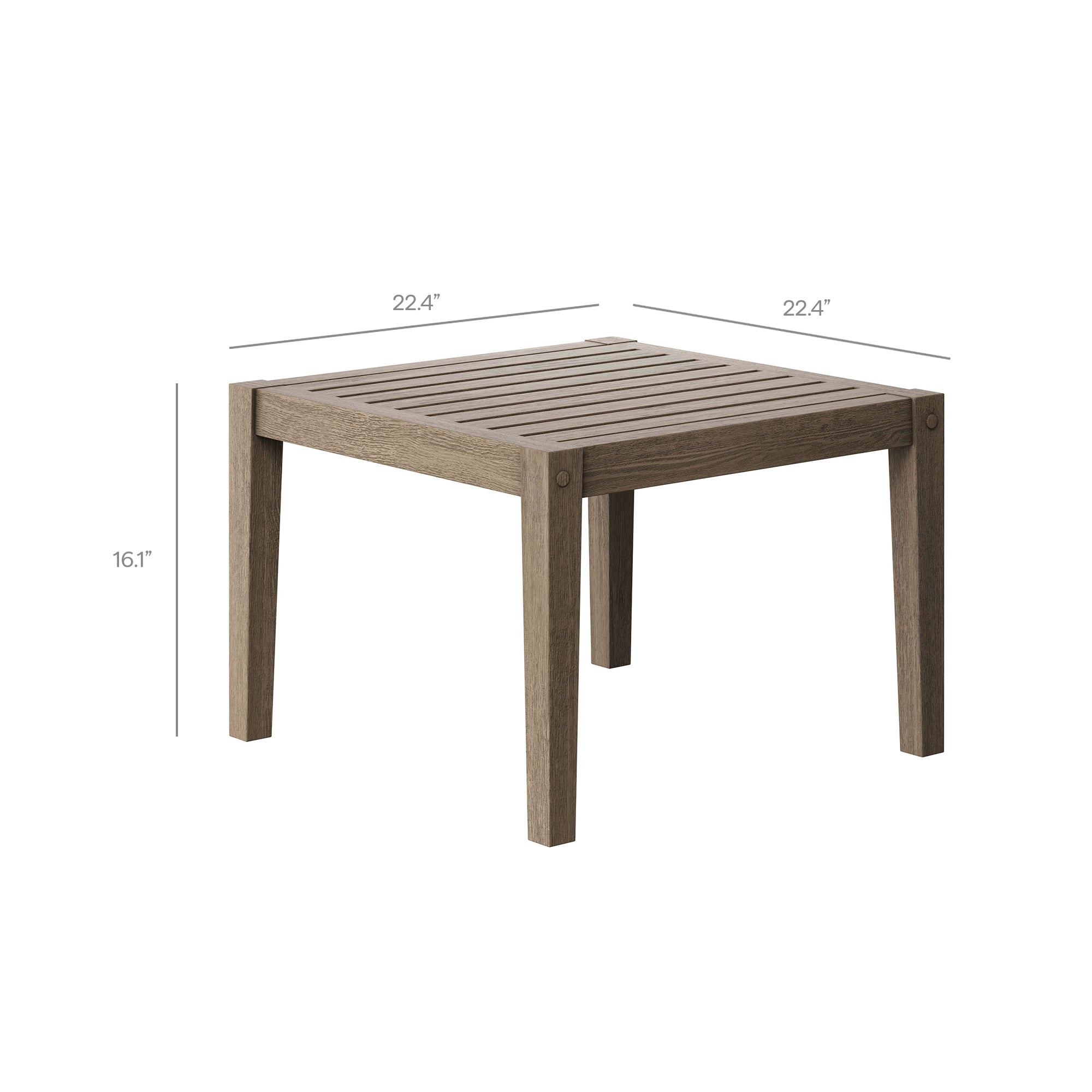 Northlake 3-Piece Outdoor Patio Teak Wood Furniture Set with Armchair and Side Table