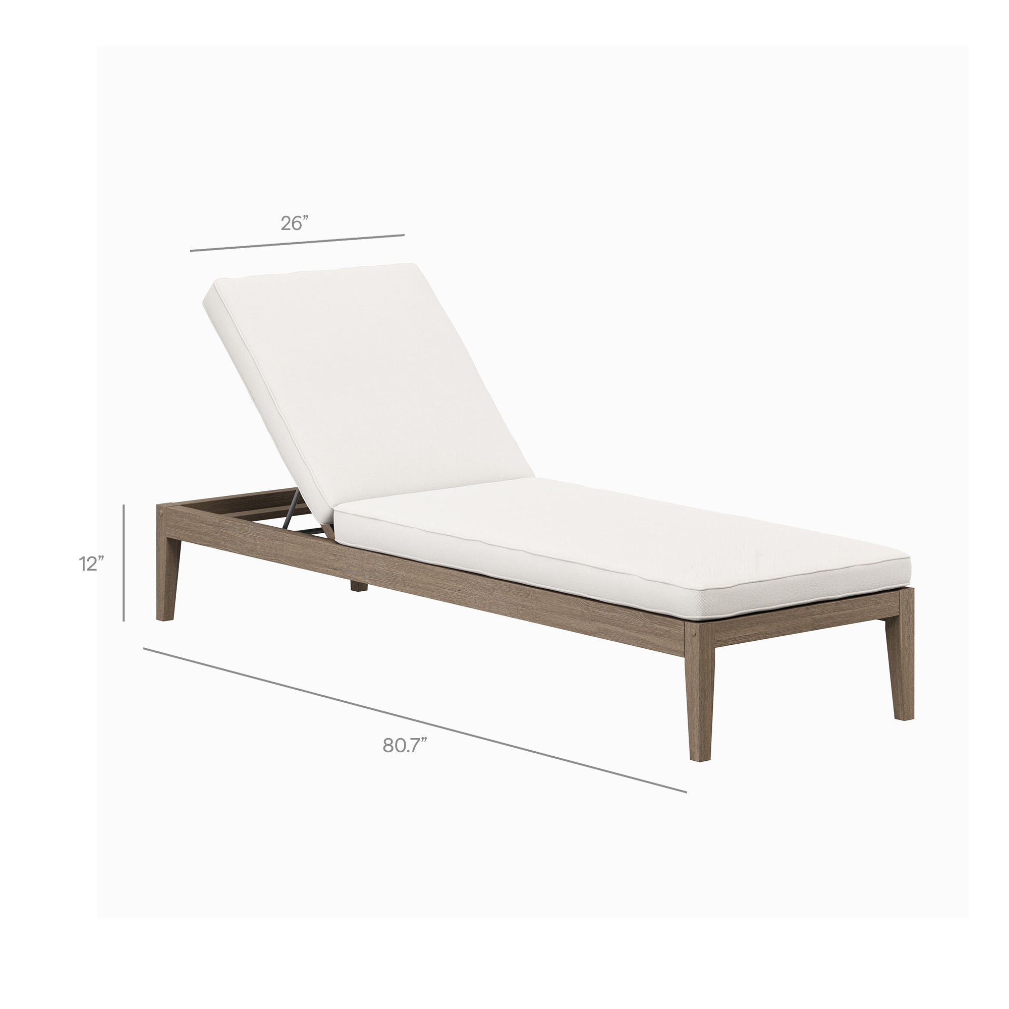 Northlake 3-Piece Outdoor Patio Teak Wood Furniture Set with Chaise Lounges and Side Table