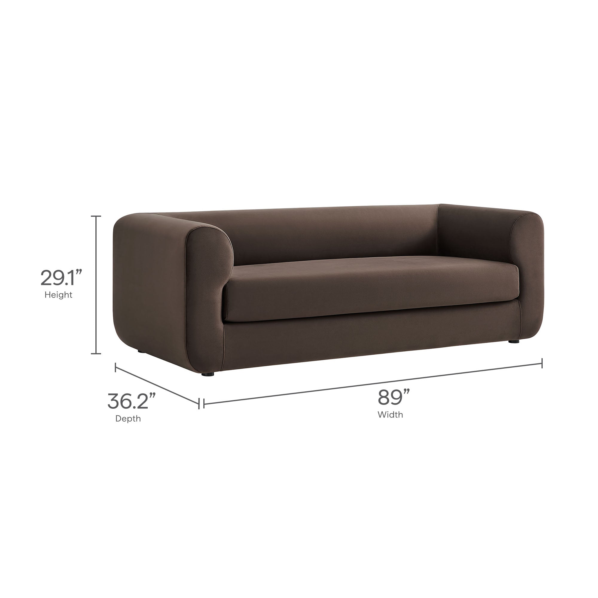 Leif 89" Performance Velvet Upholstered Sofa