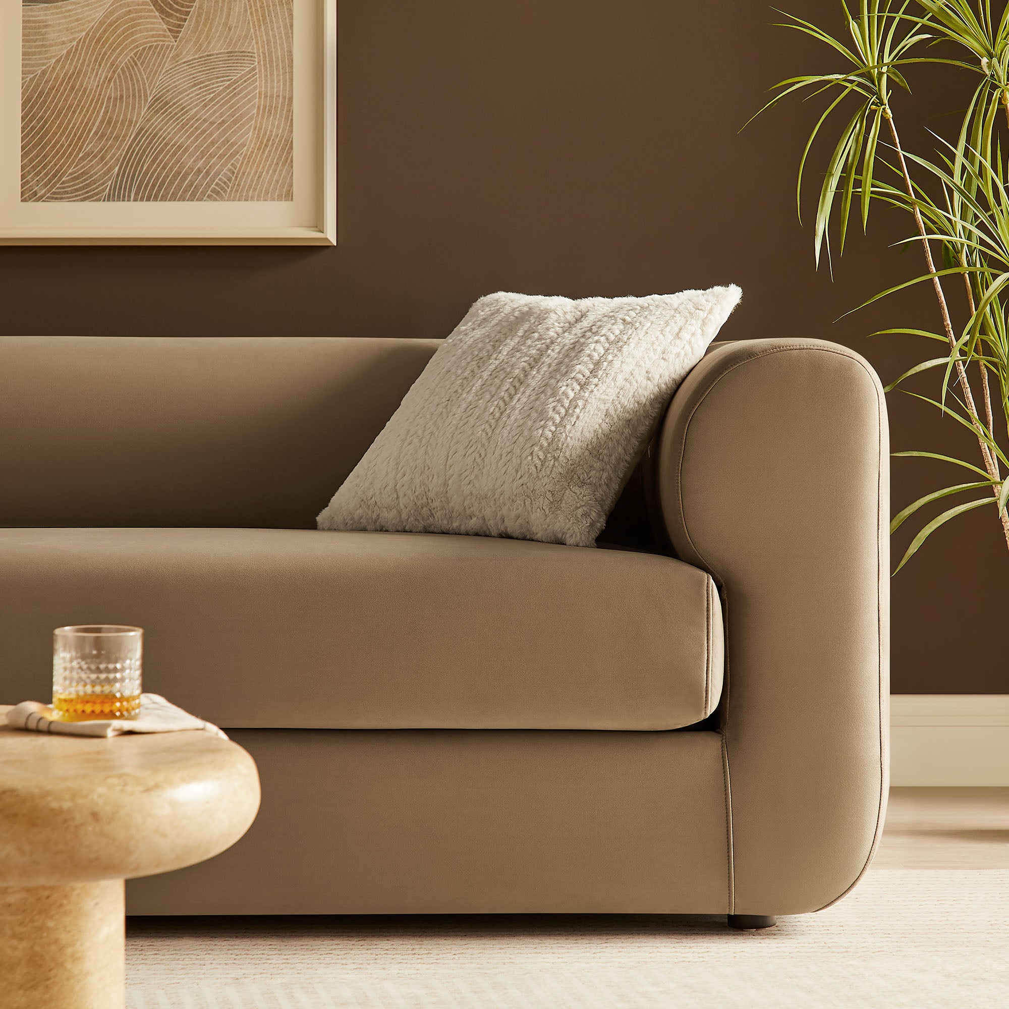 Leif 89" Performance Velvet Upholstered Sofa