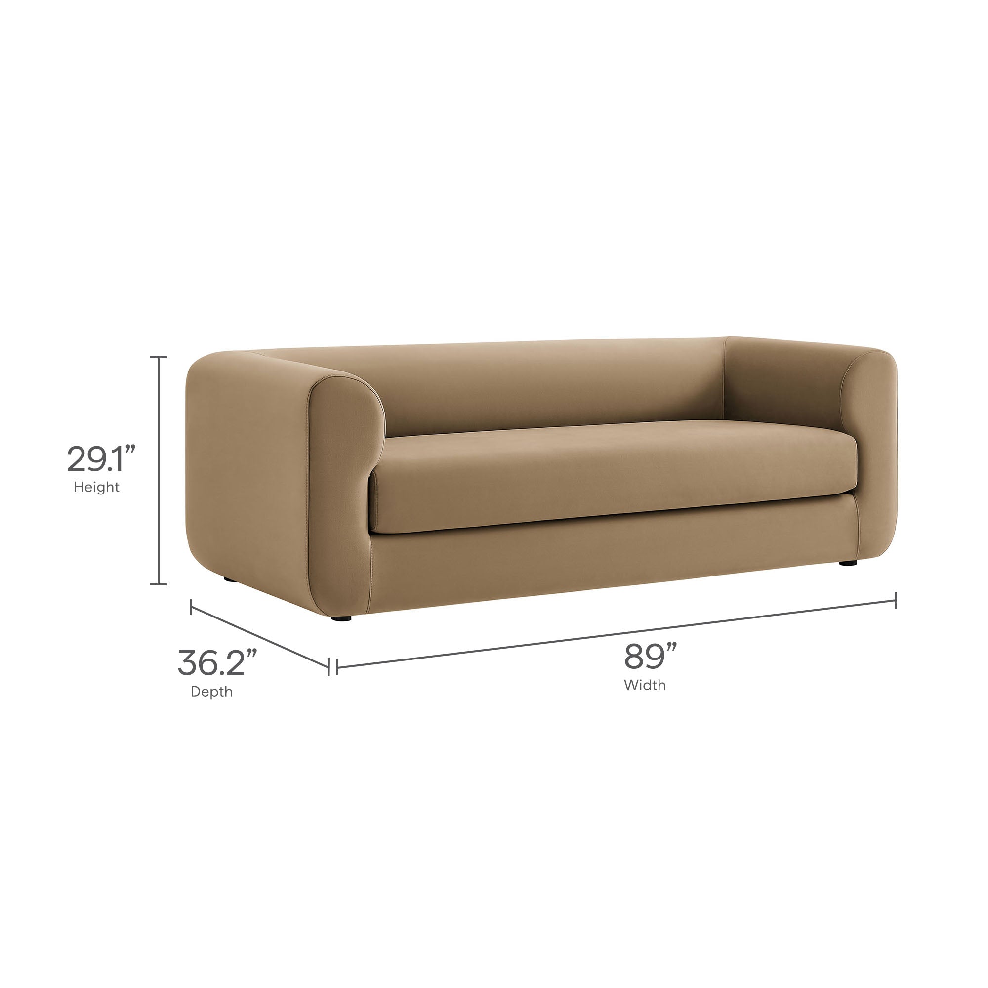 Leif 89" Performance Velvet Upholstered Sofa