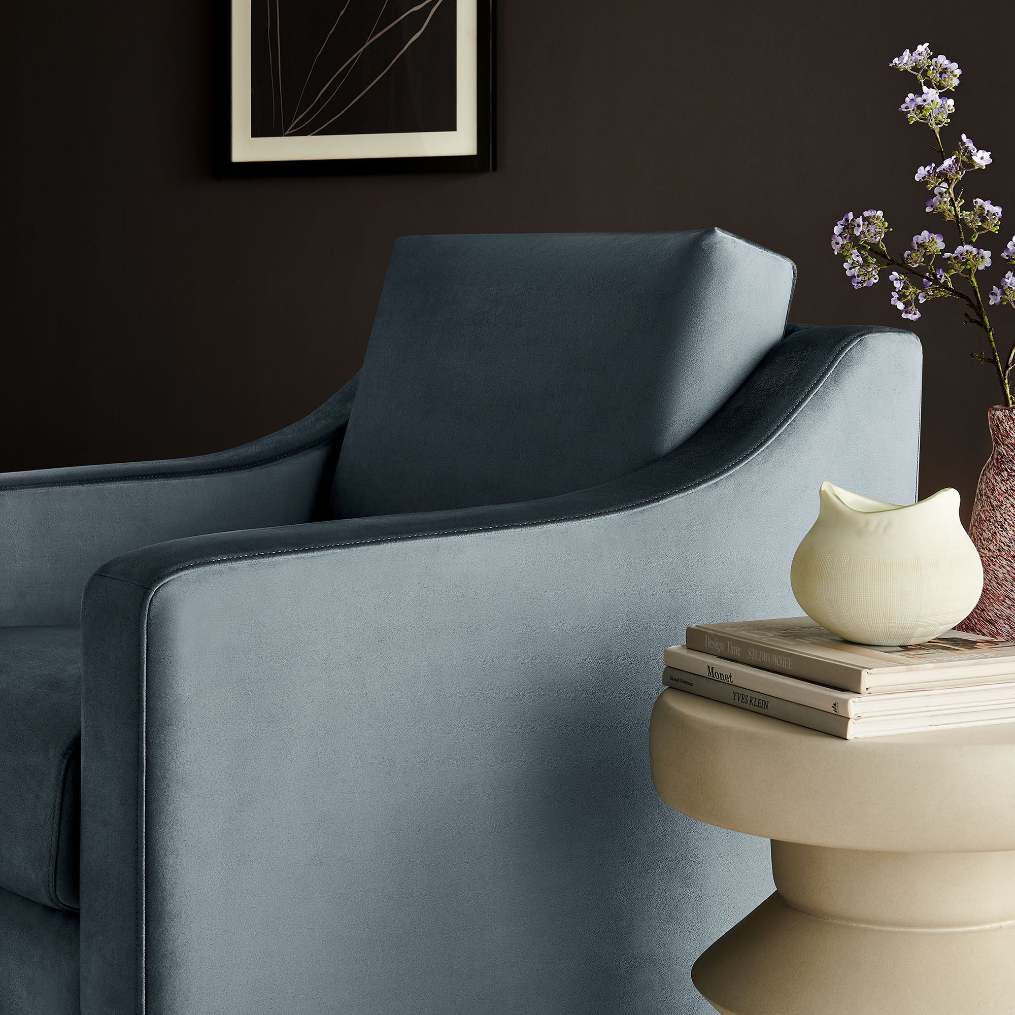 Liora Performance Velvet Armchair