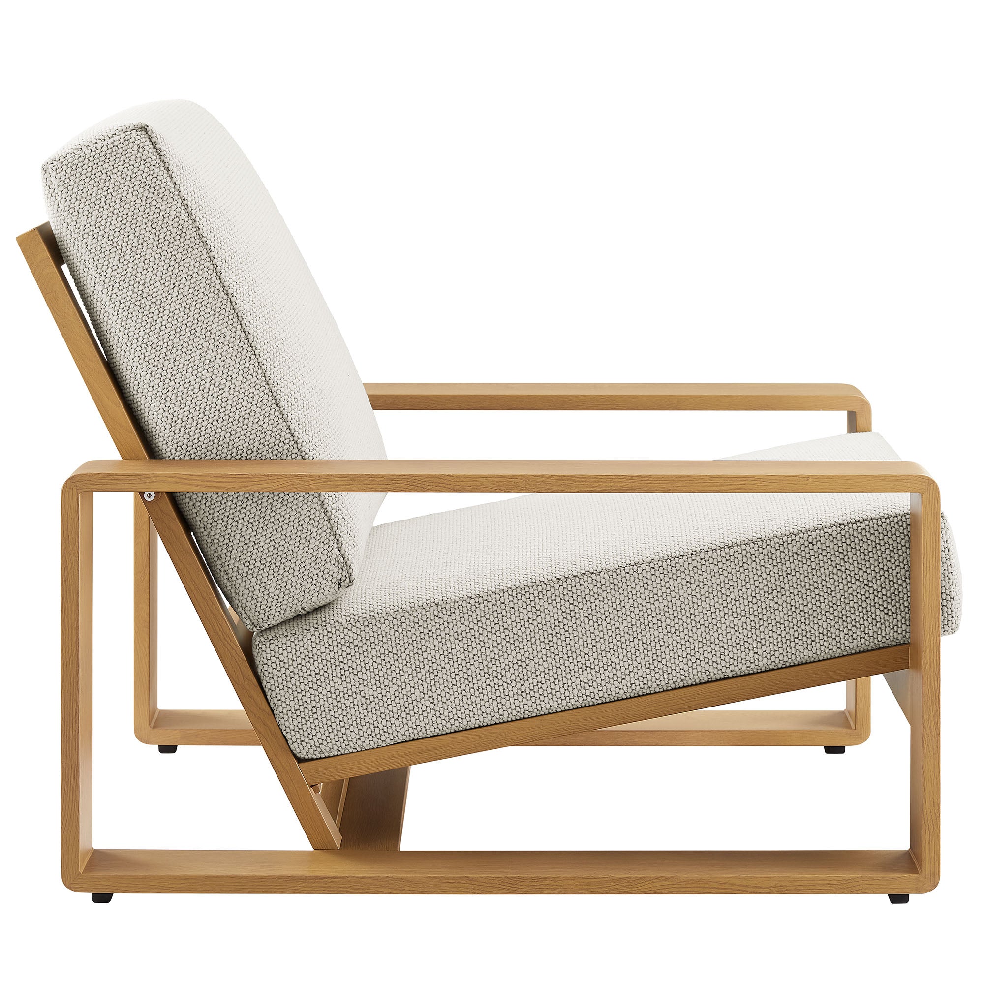 Lirienne Outdoor Patio Aluminum Faux Wood Armchairs Set of 2