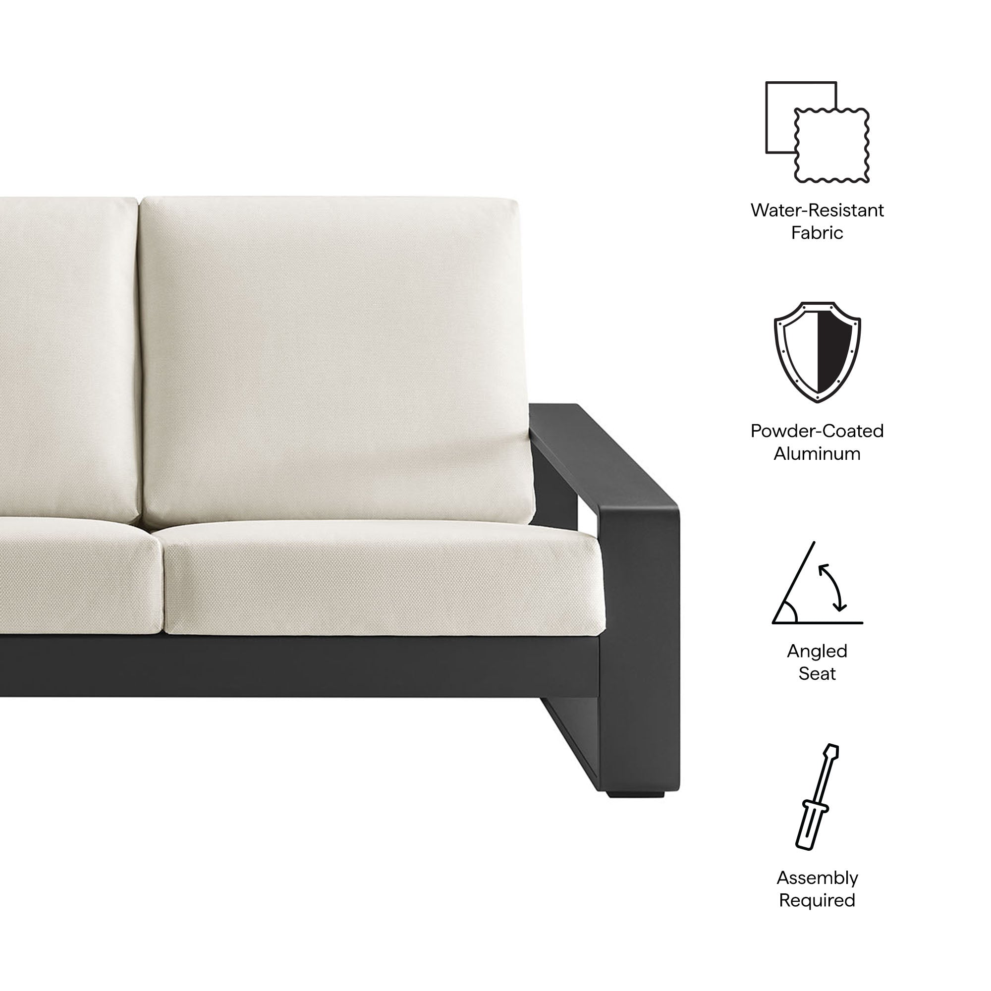 Lirienne Outdoor Patio Aluminum Sofa