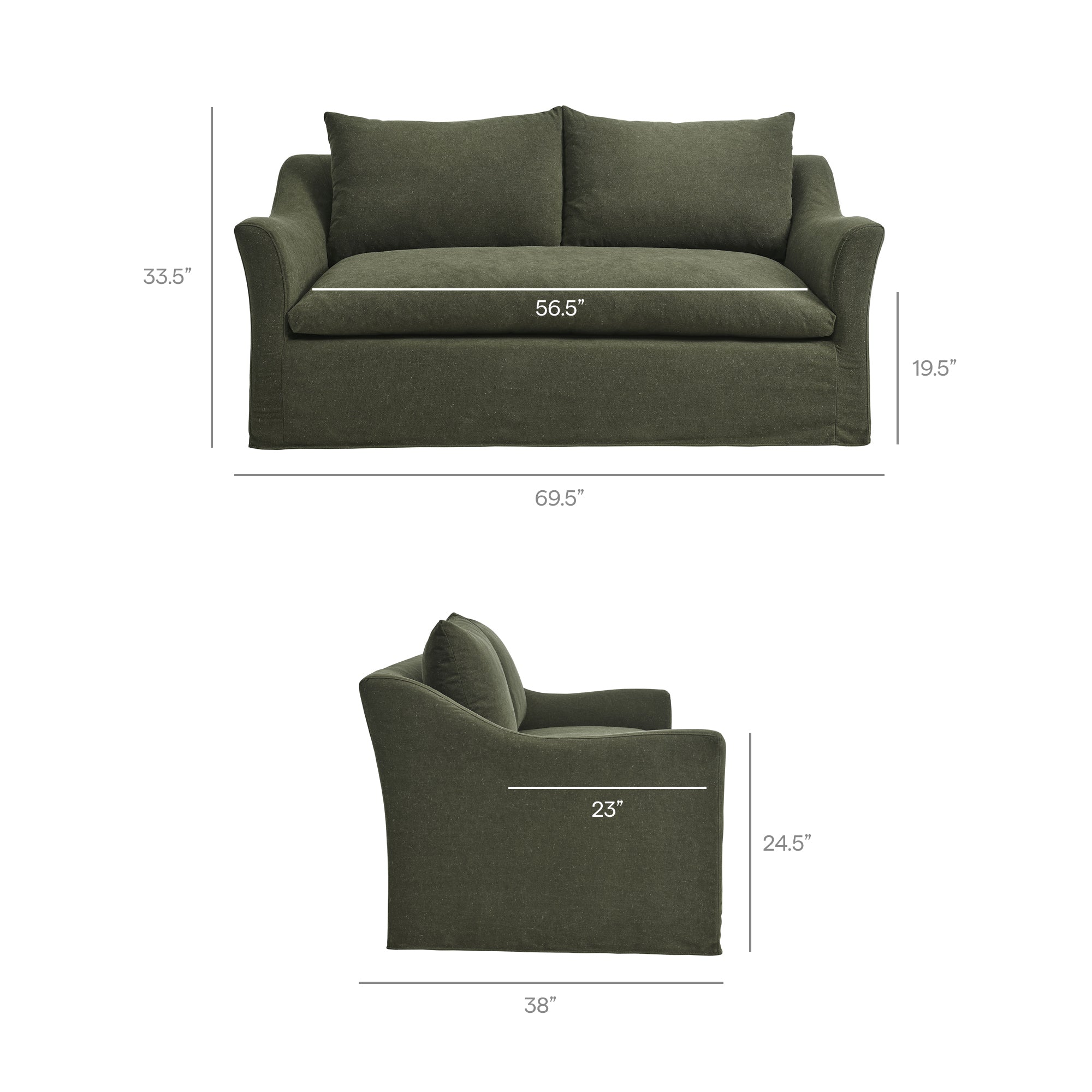 Somerset 70" Linen Blend Slipcovered Loveseat
