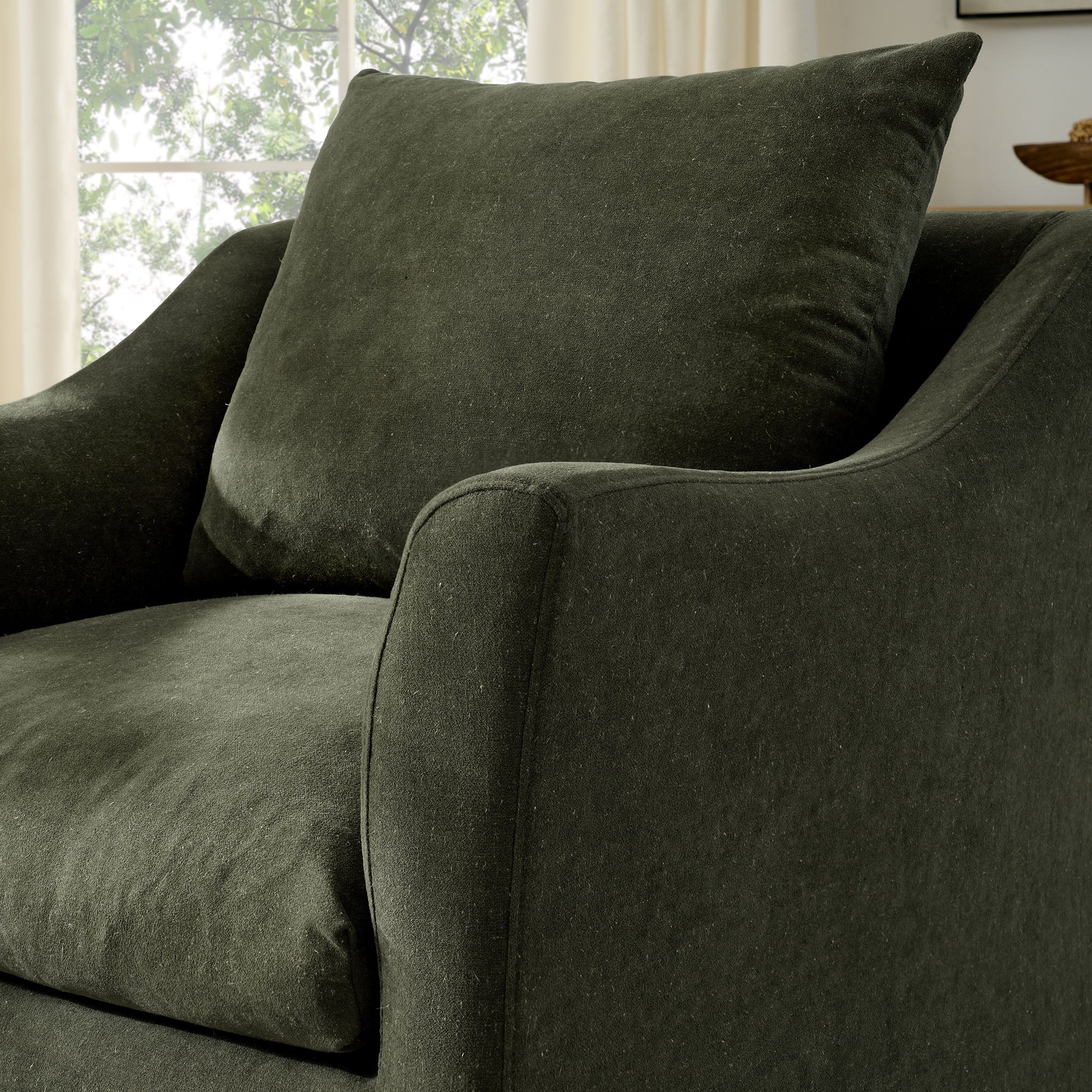 Somerset Linen Blend Slipcovered Armchair