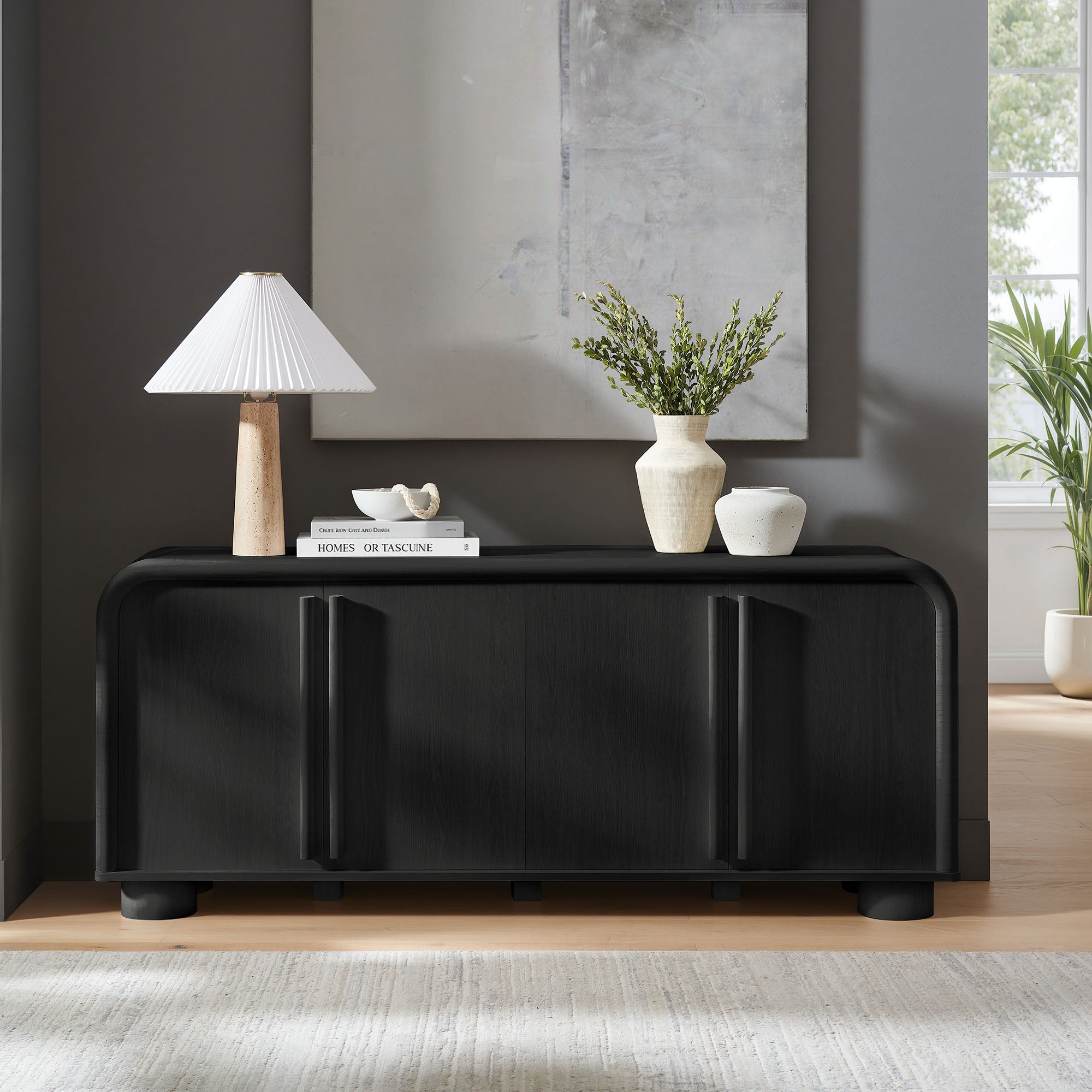 Bellamy Curved 4-Door Sideboard Cabinet