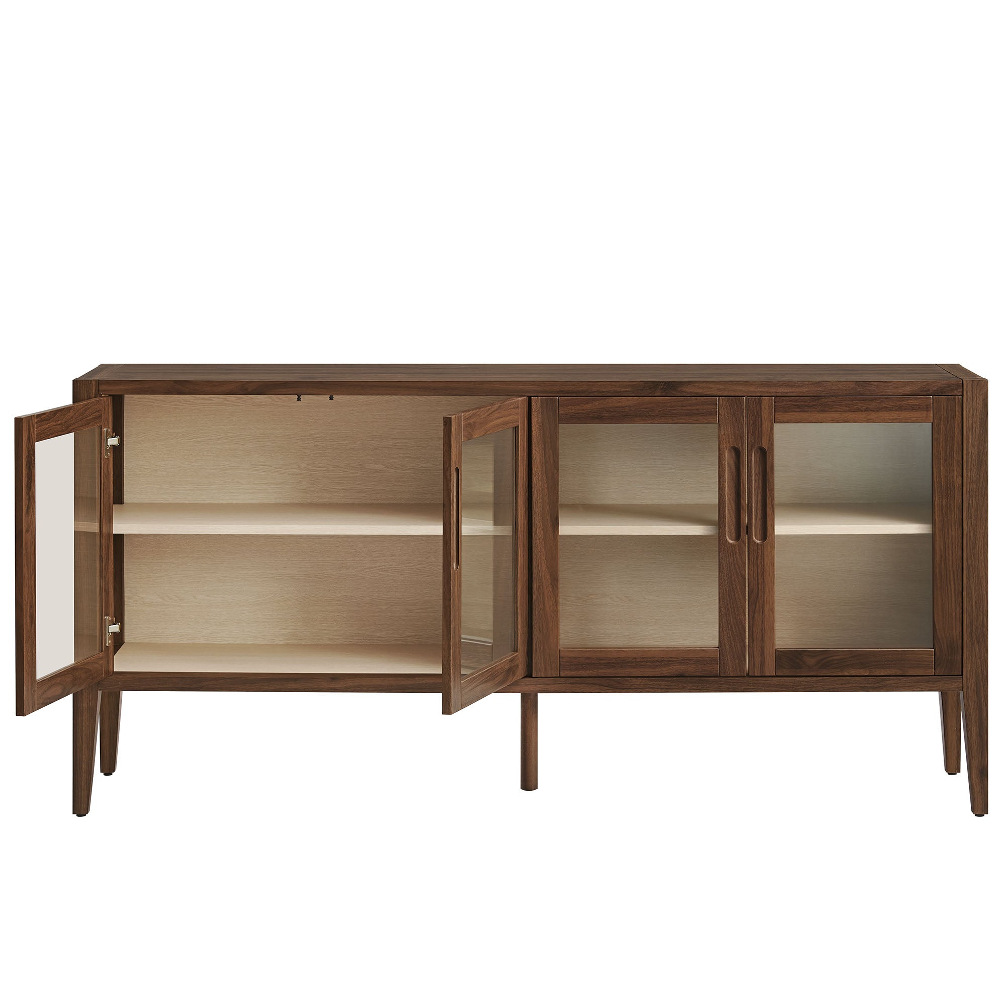 Nell 72" Glass Door Sideboard Storage Display Cabinet