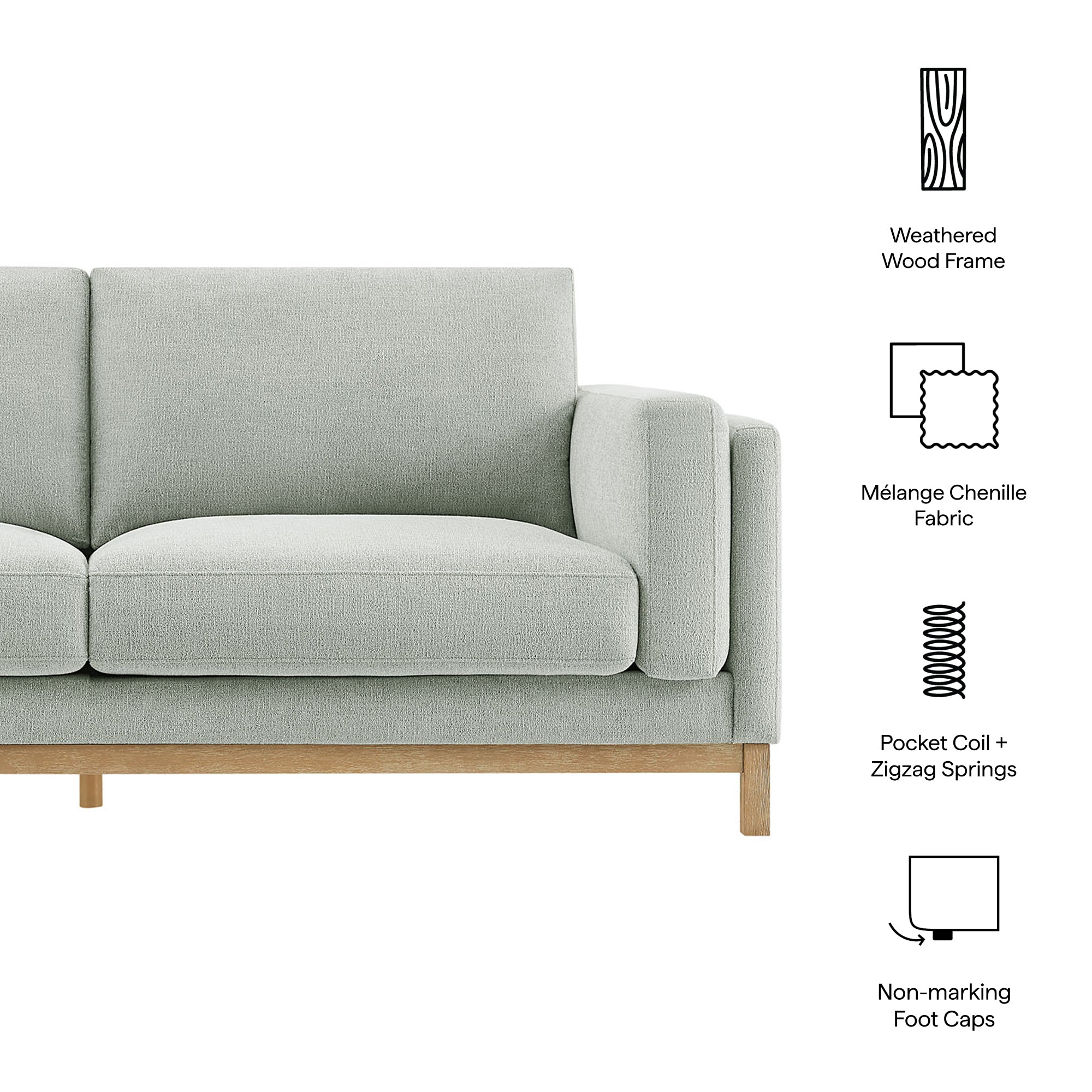 Roscoe 81 inch Fabric Sofa
